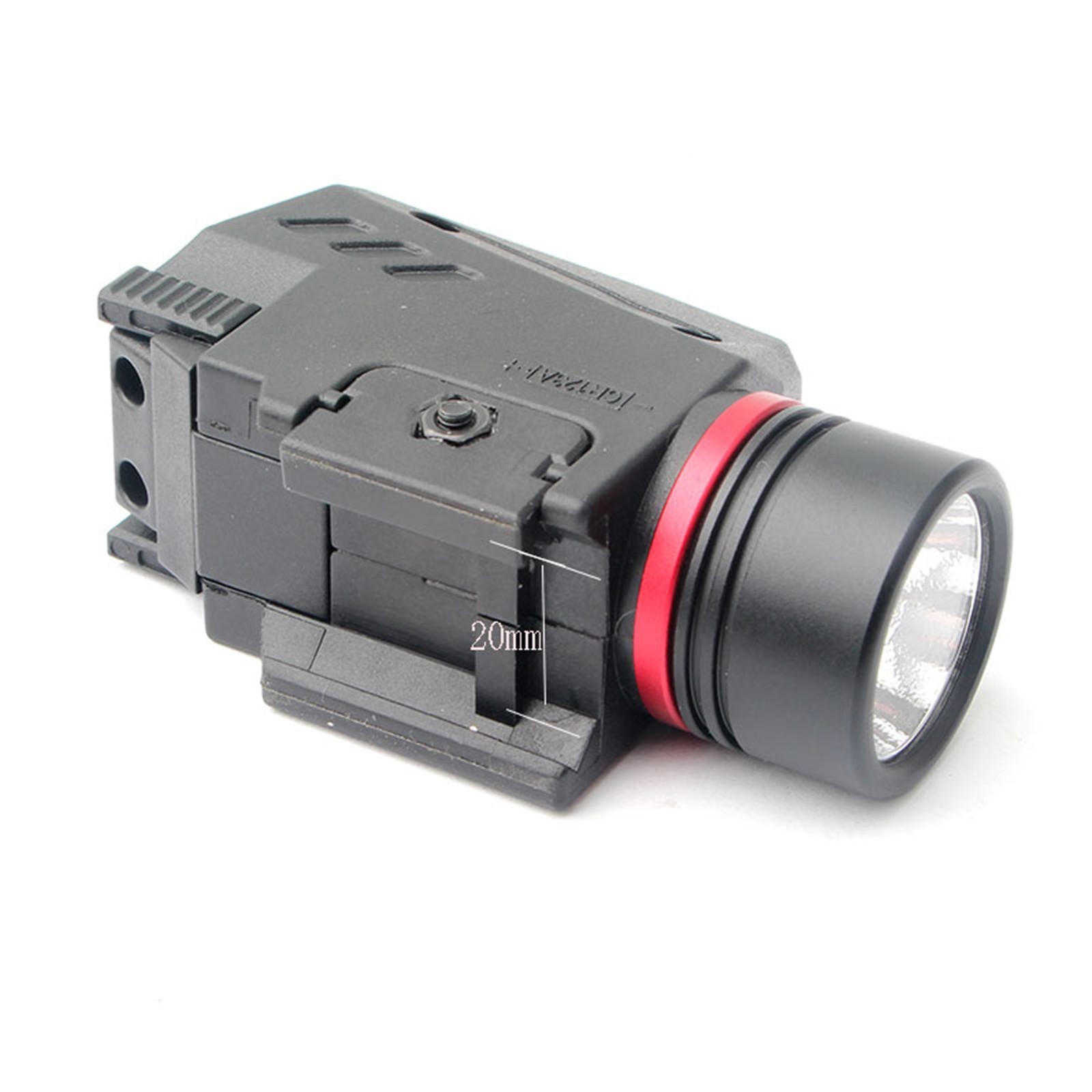 Tactical LED Flashlight Red Laser Sight Combo Fit 20mm Rail Mount Pistol Glock