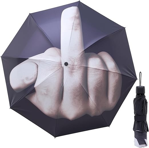Paraguas plegable divertido del dedo medio para la protección UV de la lluvia