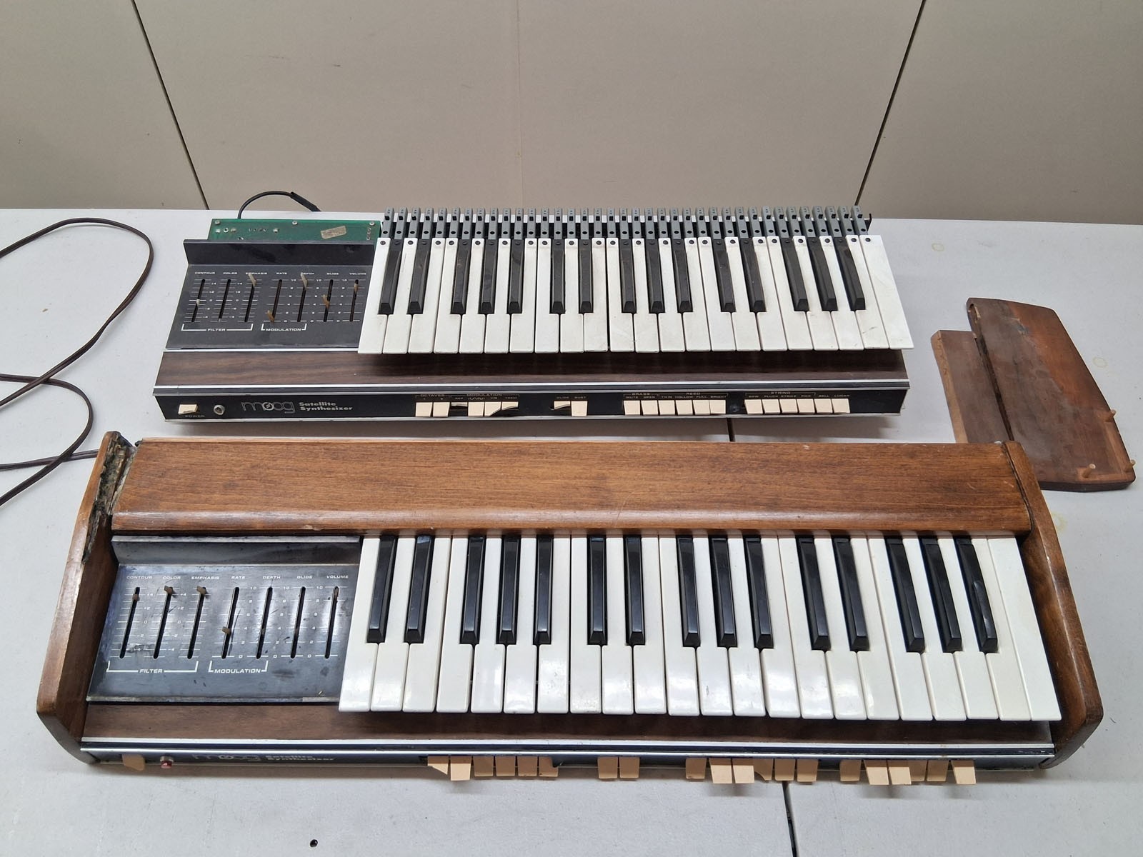 Lot of 2 Moog Satellite Vintage Analog Synthesizers for Parts or Repair