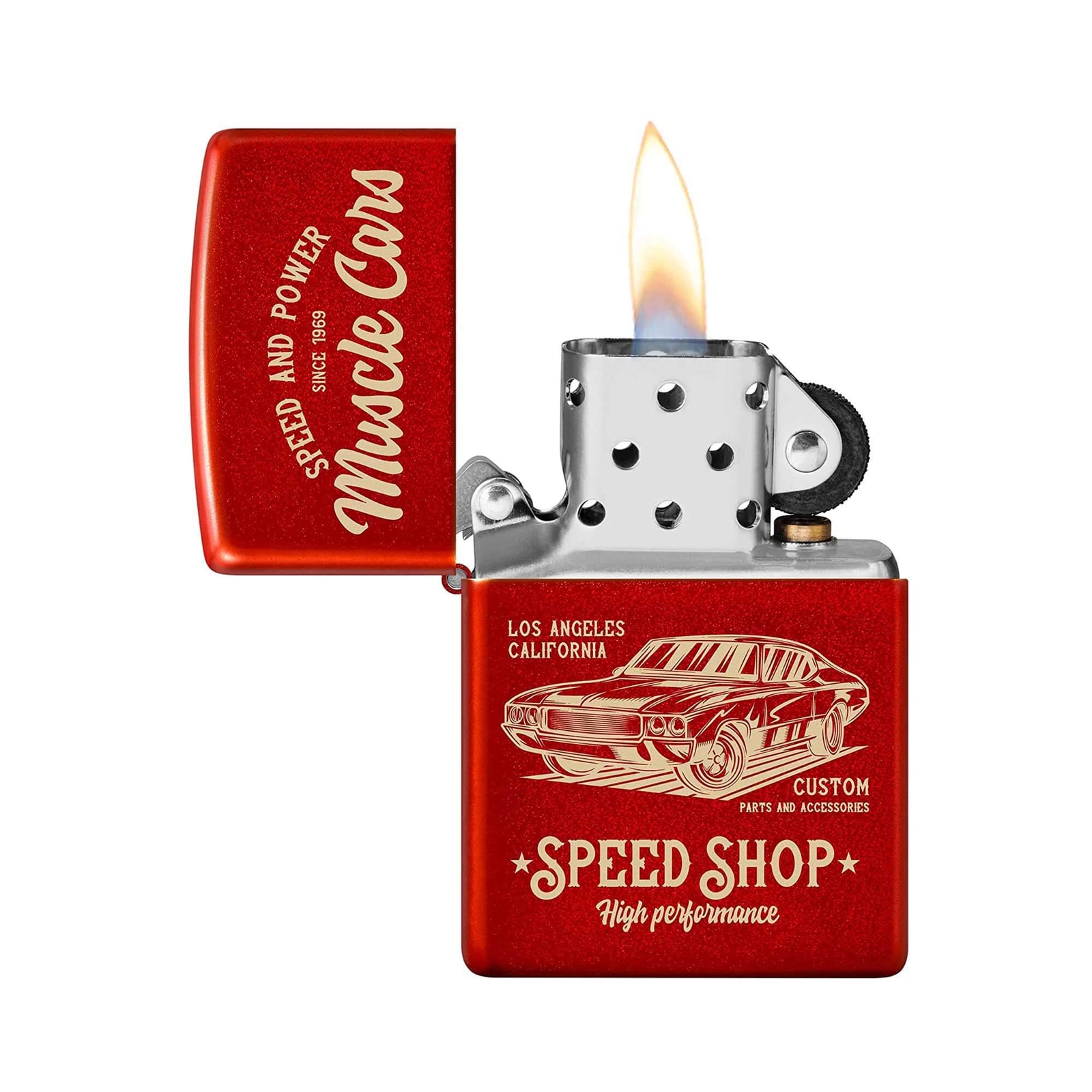 Zippo Pocket Lighter Muscle Car Design Refillable Genuine Windproof Metal 48523