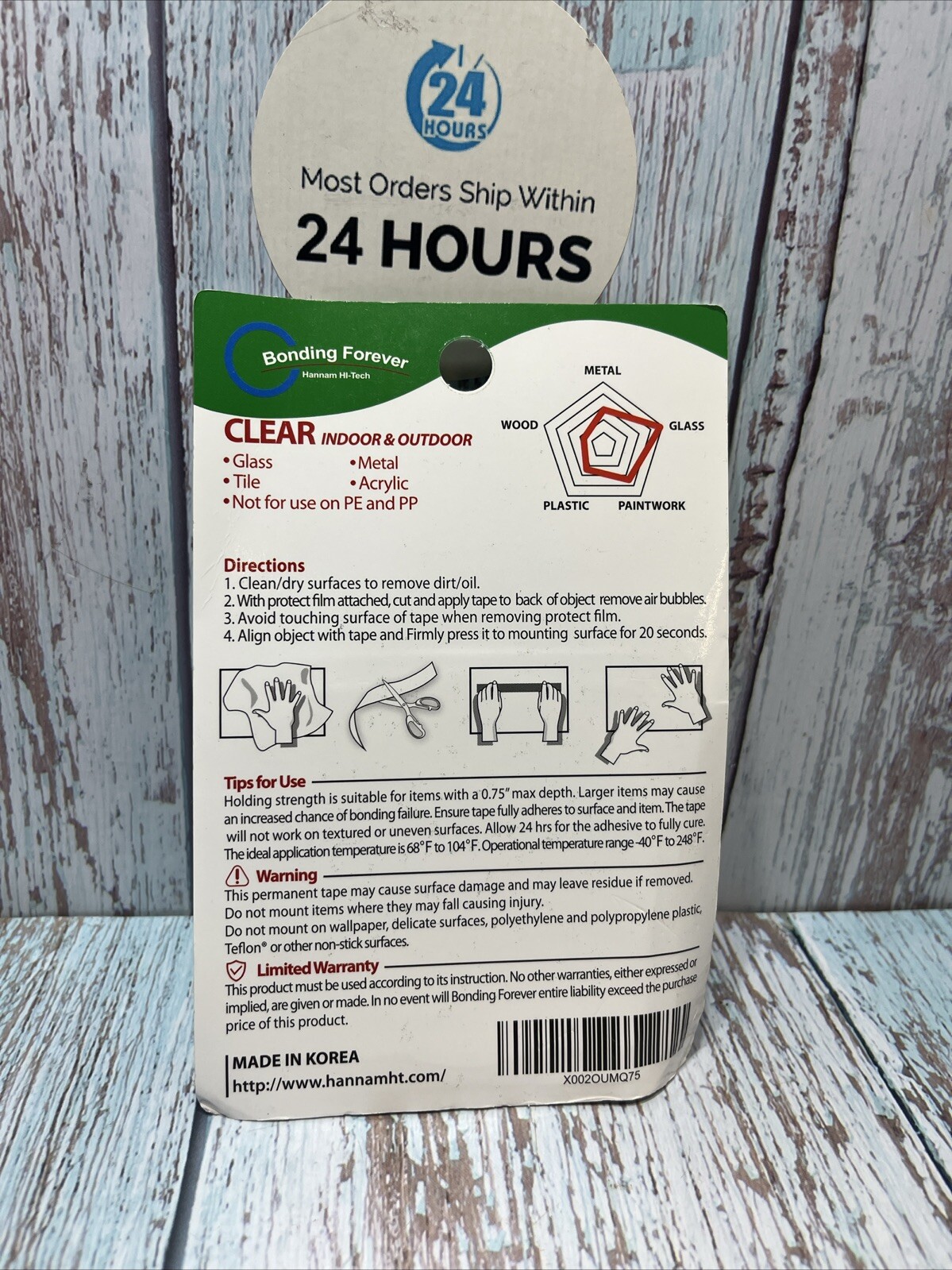 BondingForever Double Sided Mounting Tape.Holds 15 Lbs.Clear