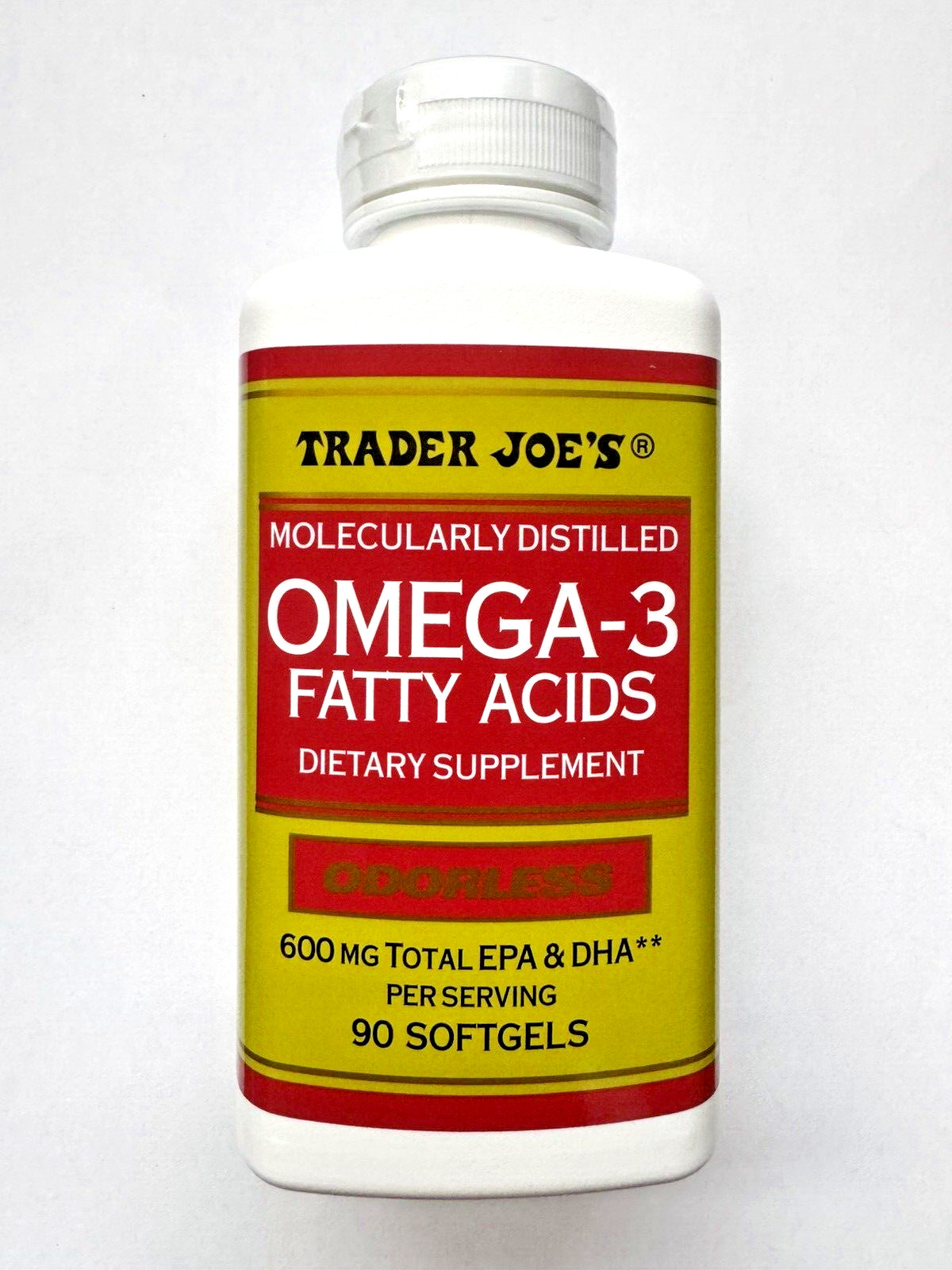 Trader Joe's Omega-3 Fatty Acids Dietary Supplement 90 Gels EXP 01/2029
