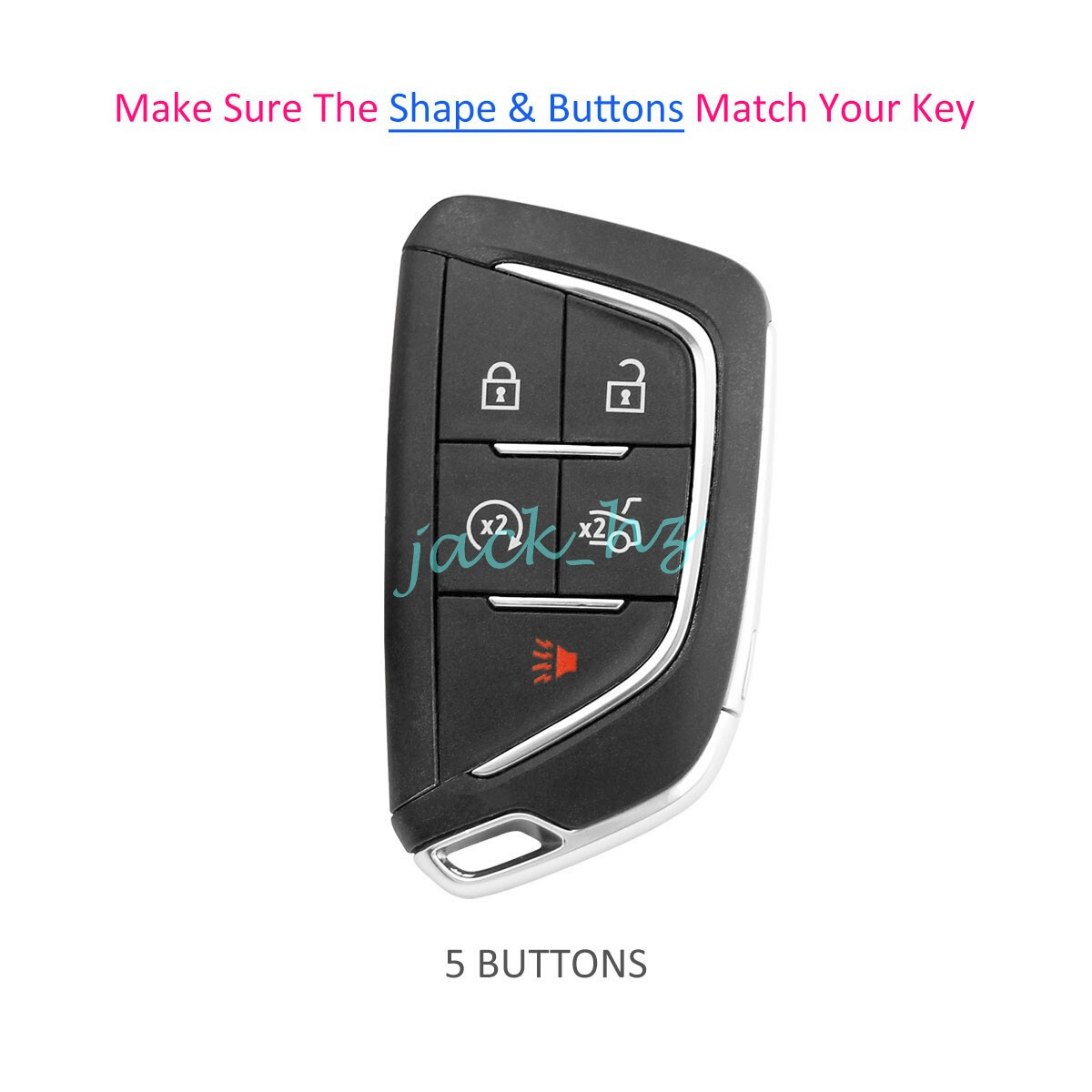 Silica Gel 5 Button Key Fob Case Cover For 2020-2025 Cadillac XT4 CT4 CT5 Lyriq