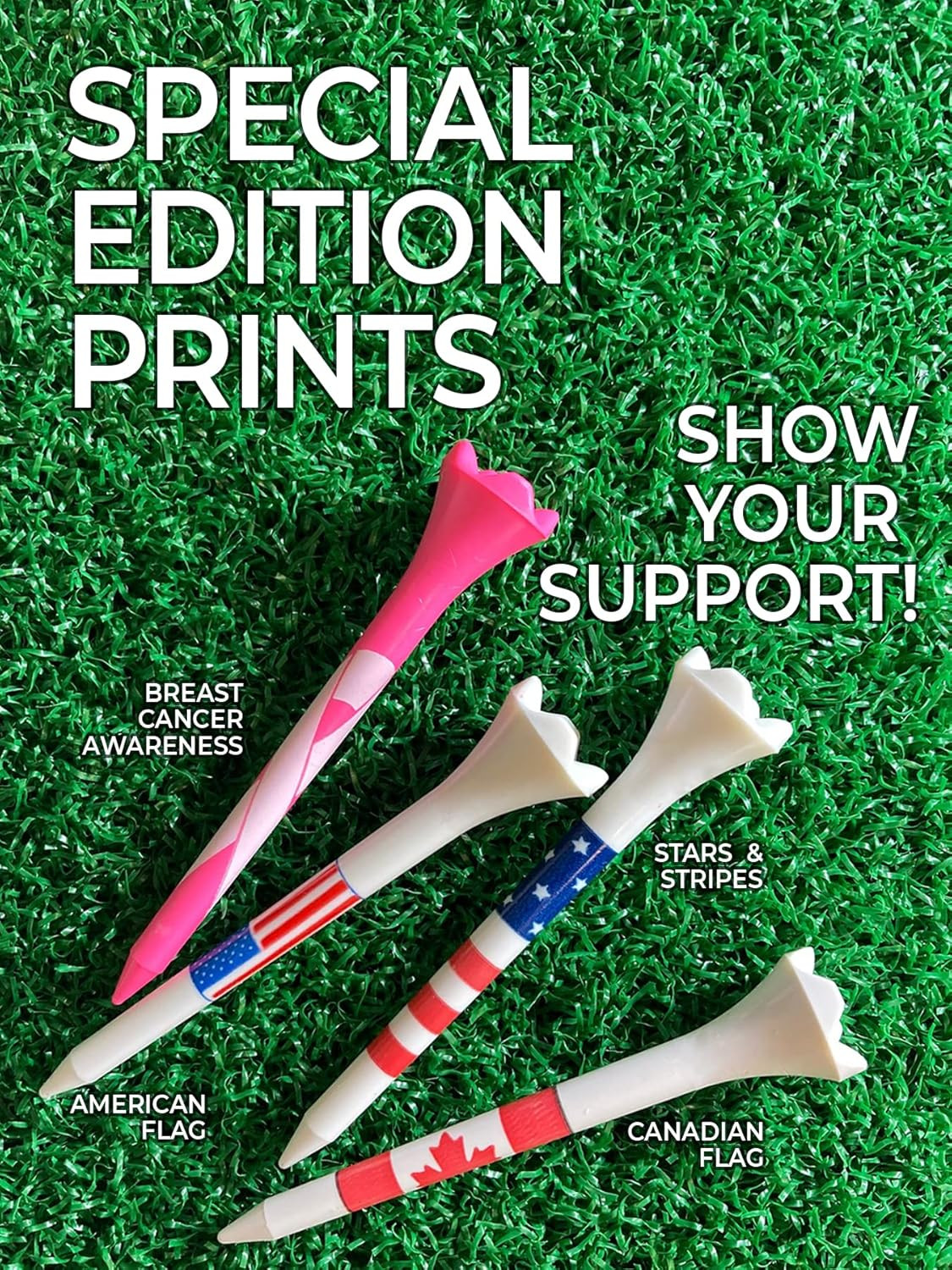 Pride Golf Tee Performance Plastic Golf Tees - Stars & Stripes - 100 Count, 3-1/