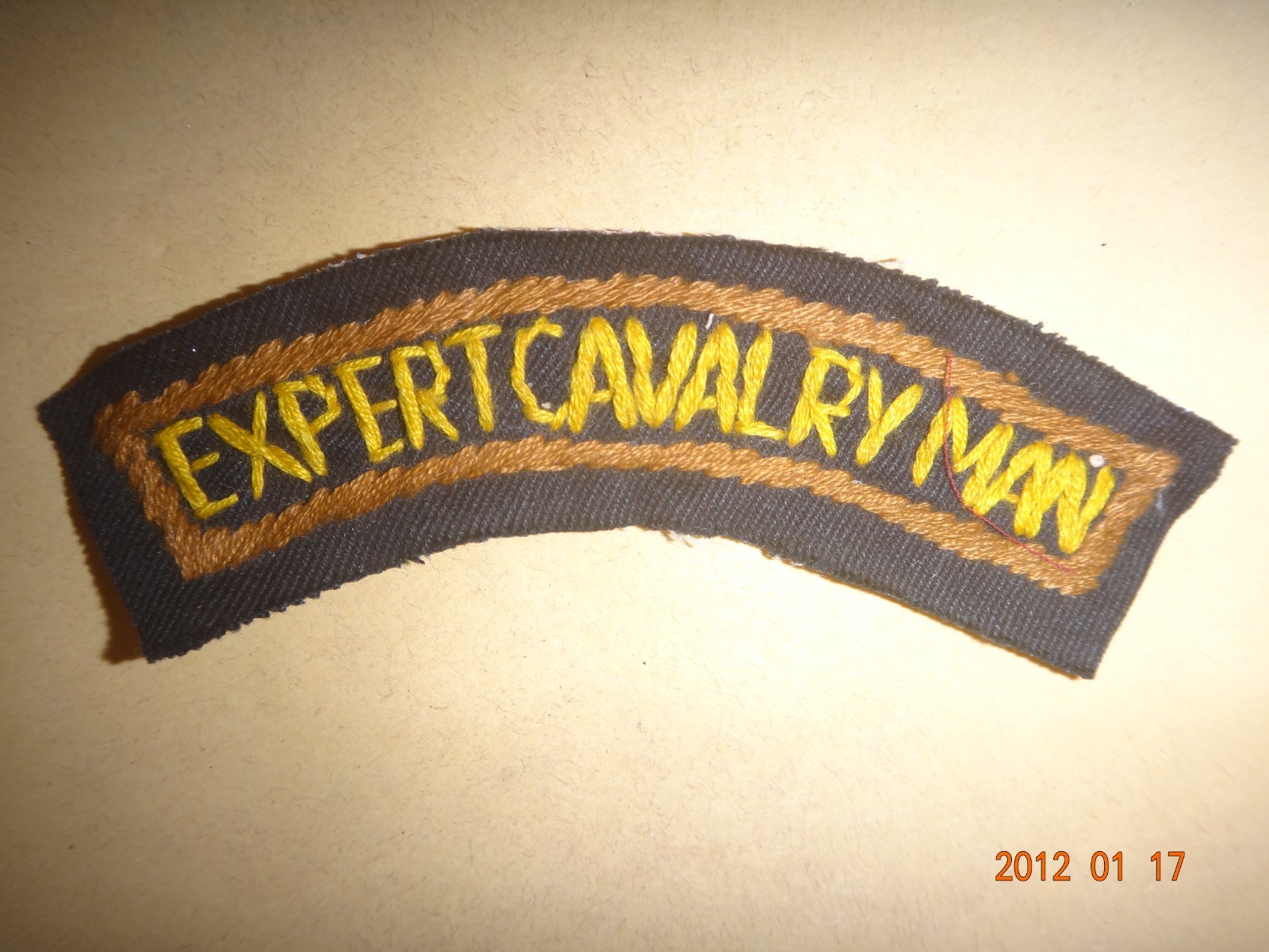 Vietnam War US Army EXPERT CAVALRYMAN Hand Sewn Shoulder Tab Patch