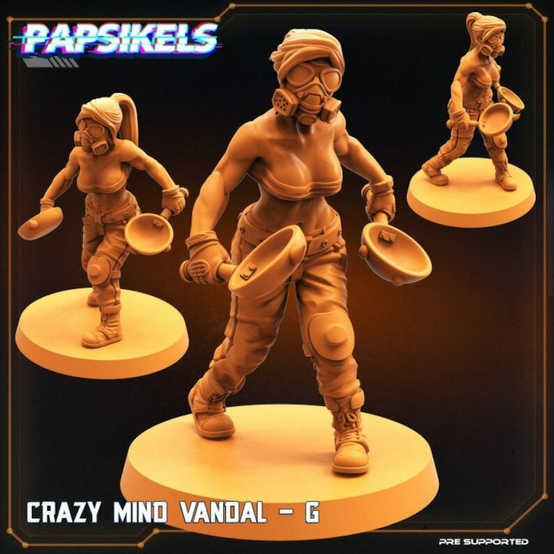 Crazy Mind Vandal G - Resin Miniature | Sci fi | Cyberpunk Mini | Papsikel