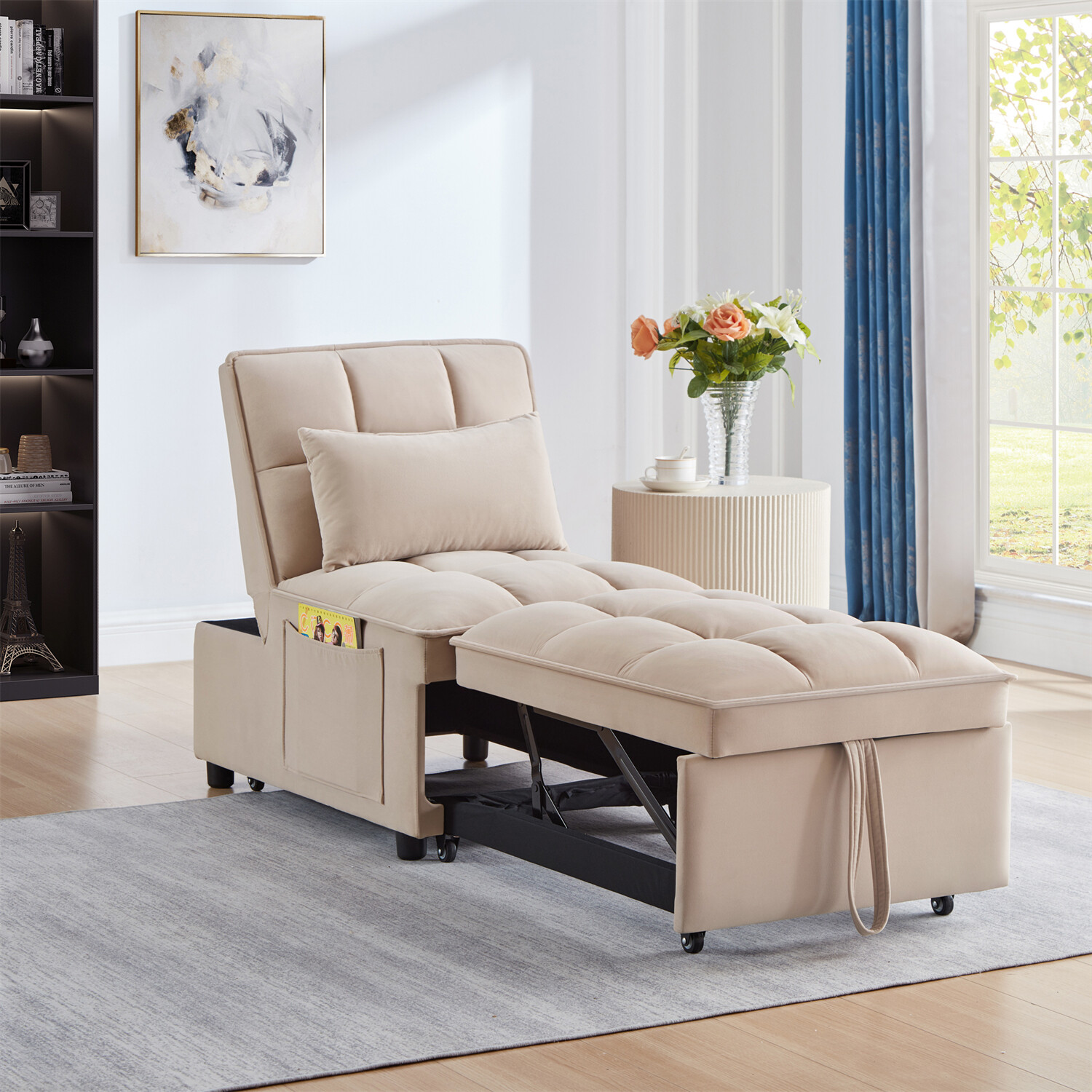 Convertible Sofa Bed 4 in 1 Multi-Functional Folding Recliner Sleeper Sofa Chair