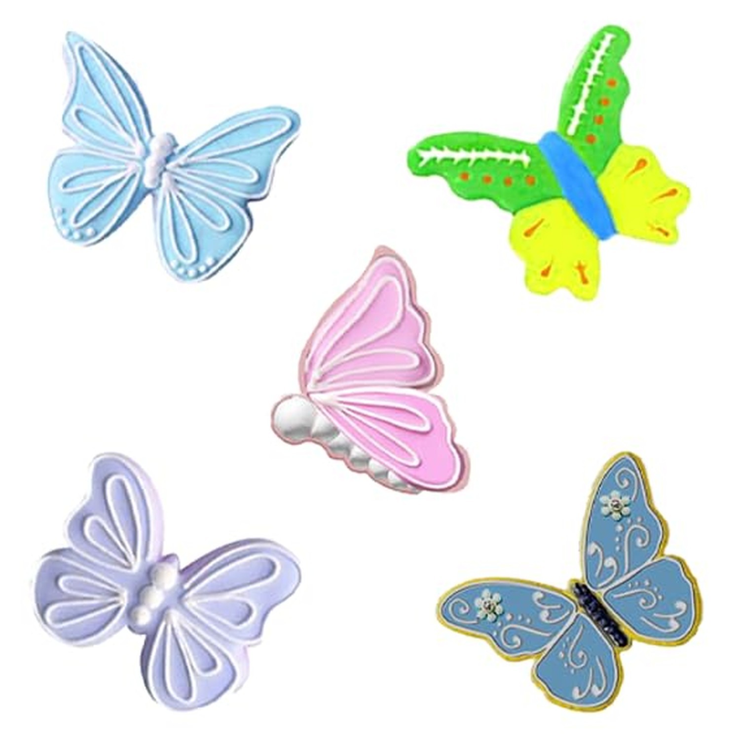 5Pack Butterfly Cookie Cutter Set, Stainless Steel Butterfly Wings Shaped Bak...