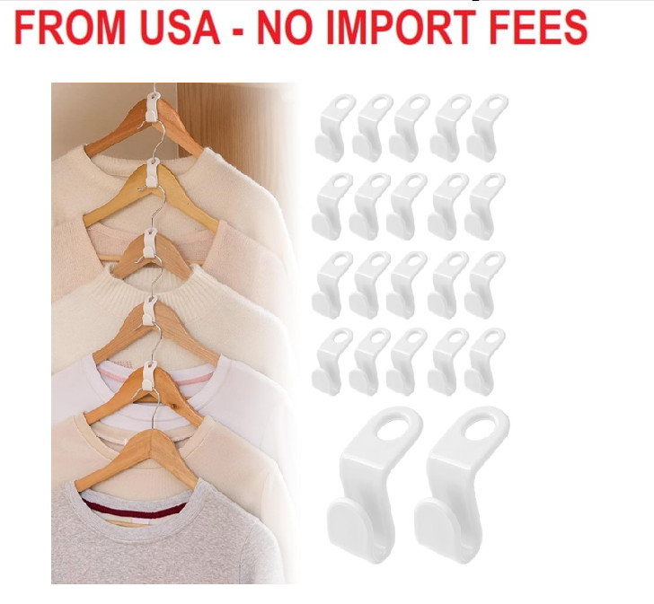 100 Pcs Hanger Connector Hooks,Space Saving Hangers for Clothes,Clothes Connecto