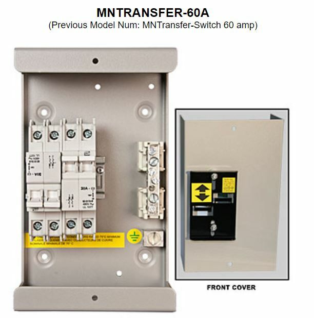 Midnite Solar MNTRANSFER-60A 60A 240VAC Transfer Switch for Wind Turbine