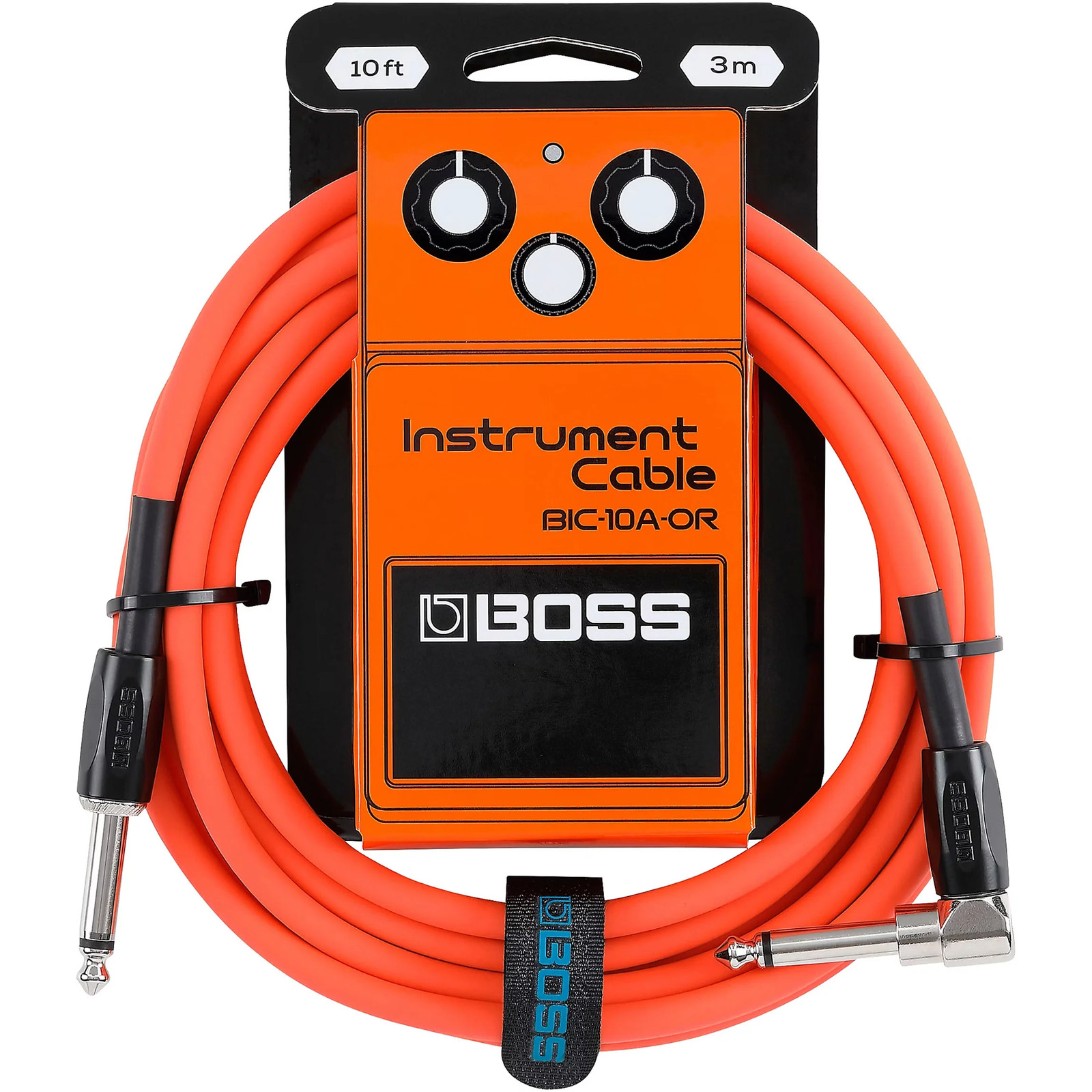 Boss 10ft/3m Instrument Cable Orange, Straight/Angled