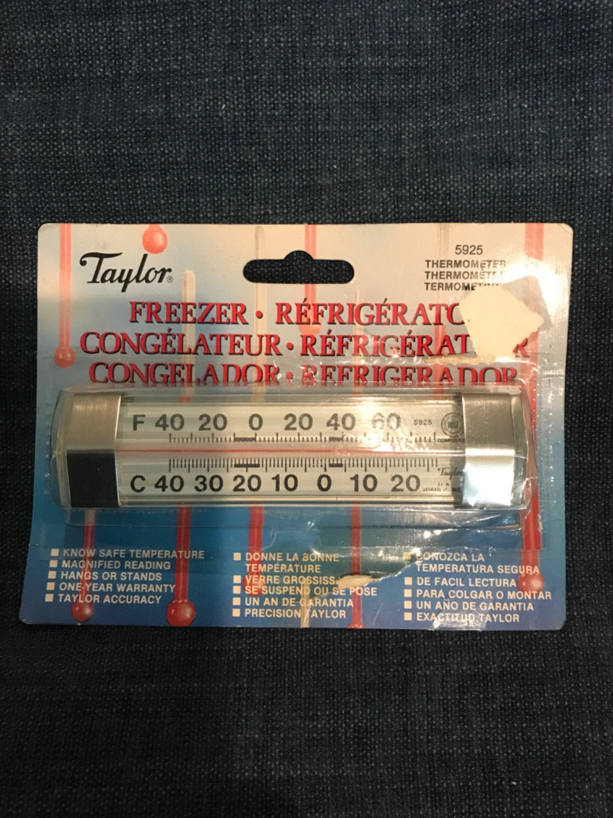 Taylor Refrigerator and Freezer Thermometer 5925NFS NIB