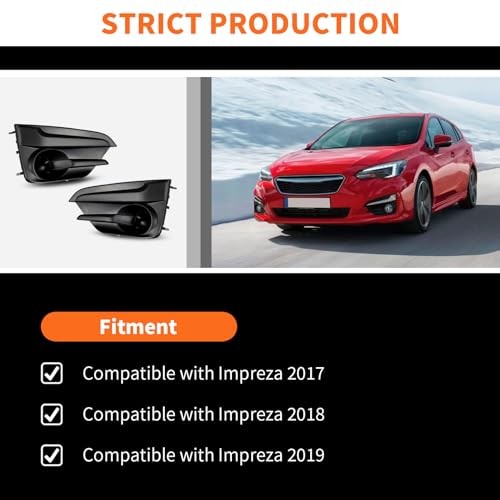 Front Left Right Bumper Fog Light Cover Bezel Compatible with Impreza 2017