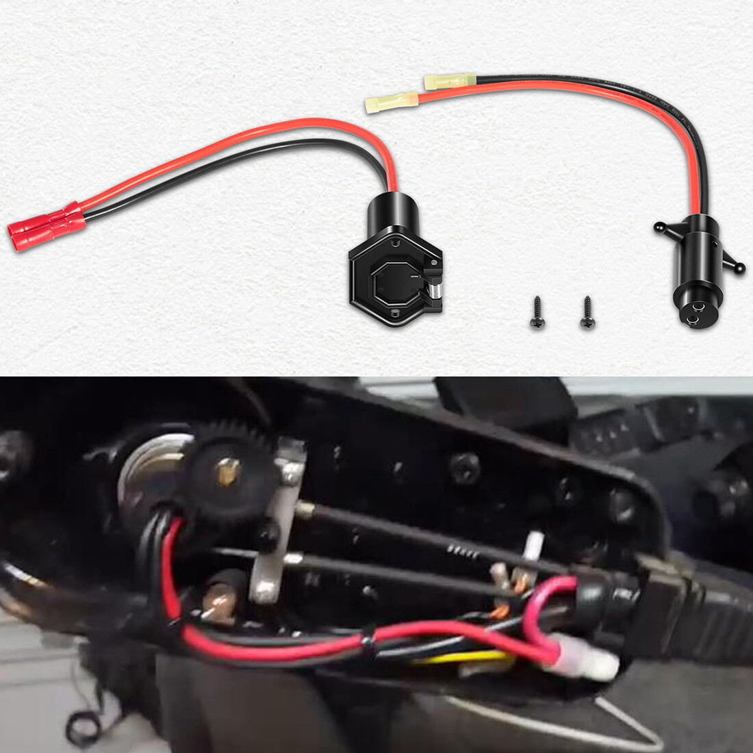 Marine Boat Trolling Motor Plug Socket Set 2-Wire 8 Gauage 12V ,14365-6 ,14366-6