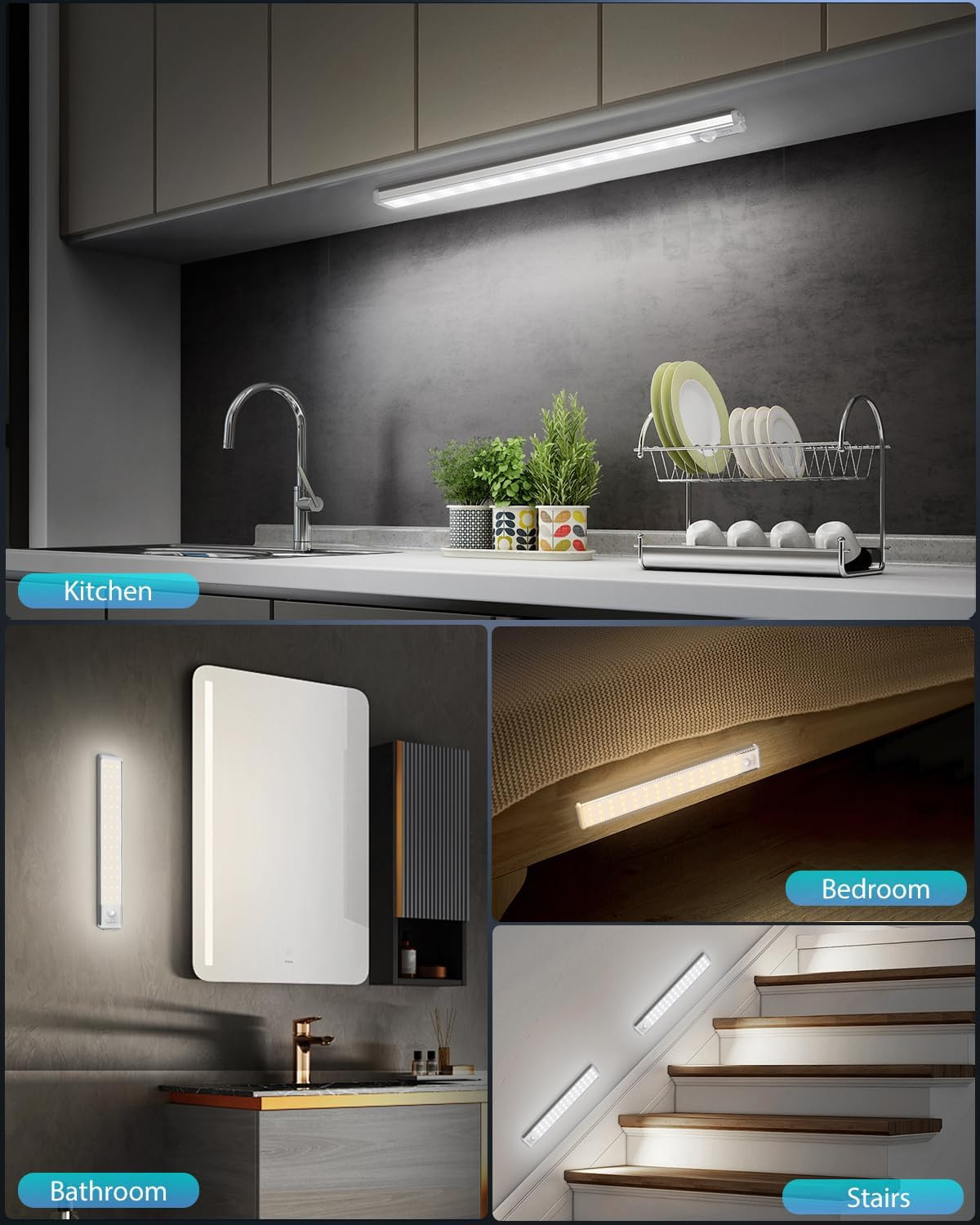 10.5" under Cabinet Lighting, Wireless Motion Sensor Light Indoor with 3 Color T