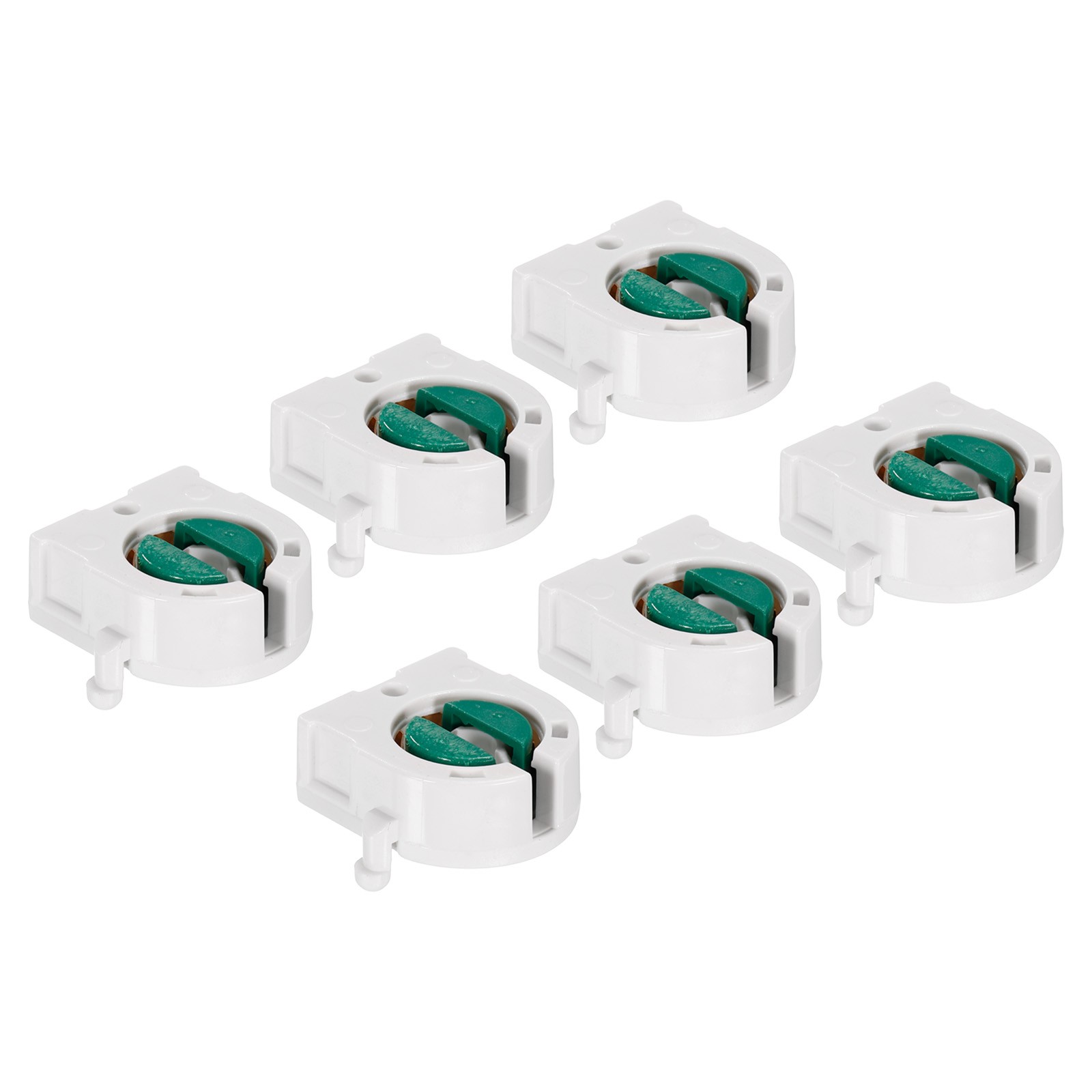 T8 Lamp Holder Socket 6  x Non-Shunted Light Socket G13 Base White Green