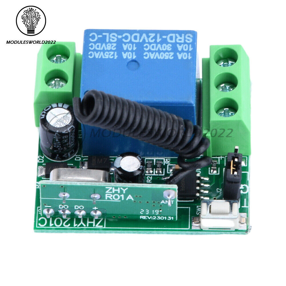 433MHz DC12V Relay 1CH 2CH Wireless RF Door Remote Control Switch Transmitter