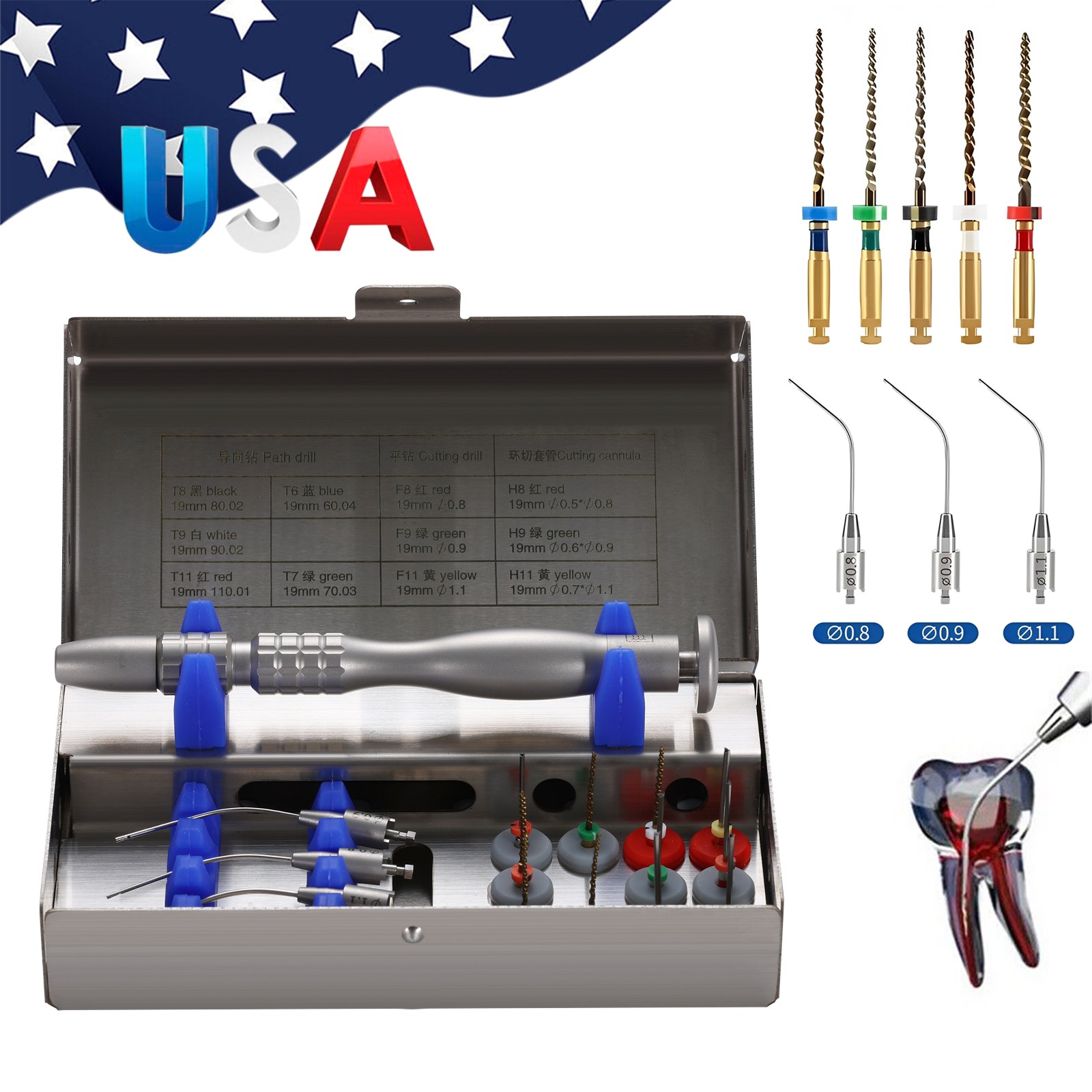Dental Root Canal File Extractor Broken Files Removal Kit Endo Rescue Retrieval