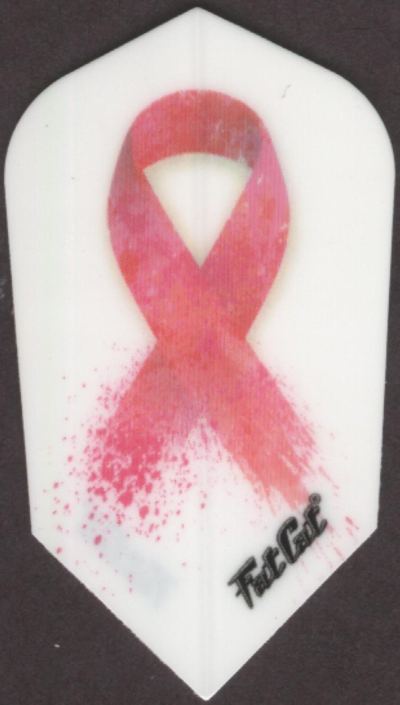 Breast Cancer Ribbon Slim Dart Flights: 3 per set
