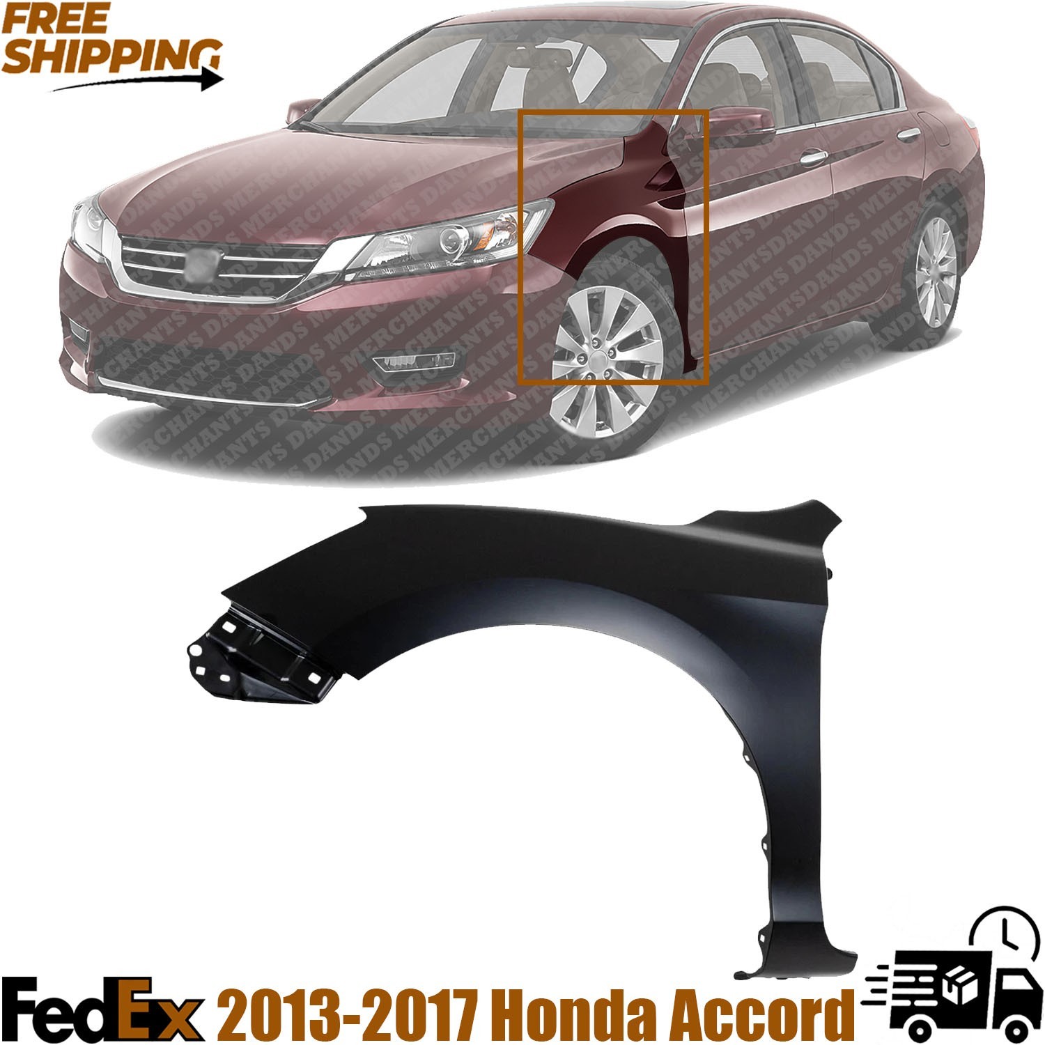 Fender For 2013-2017 Honda Accord Front Driver Side Sedan