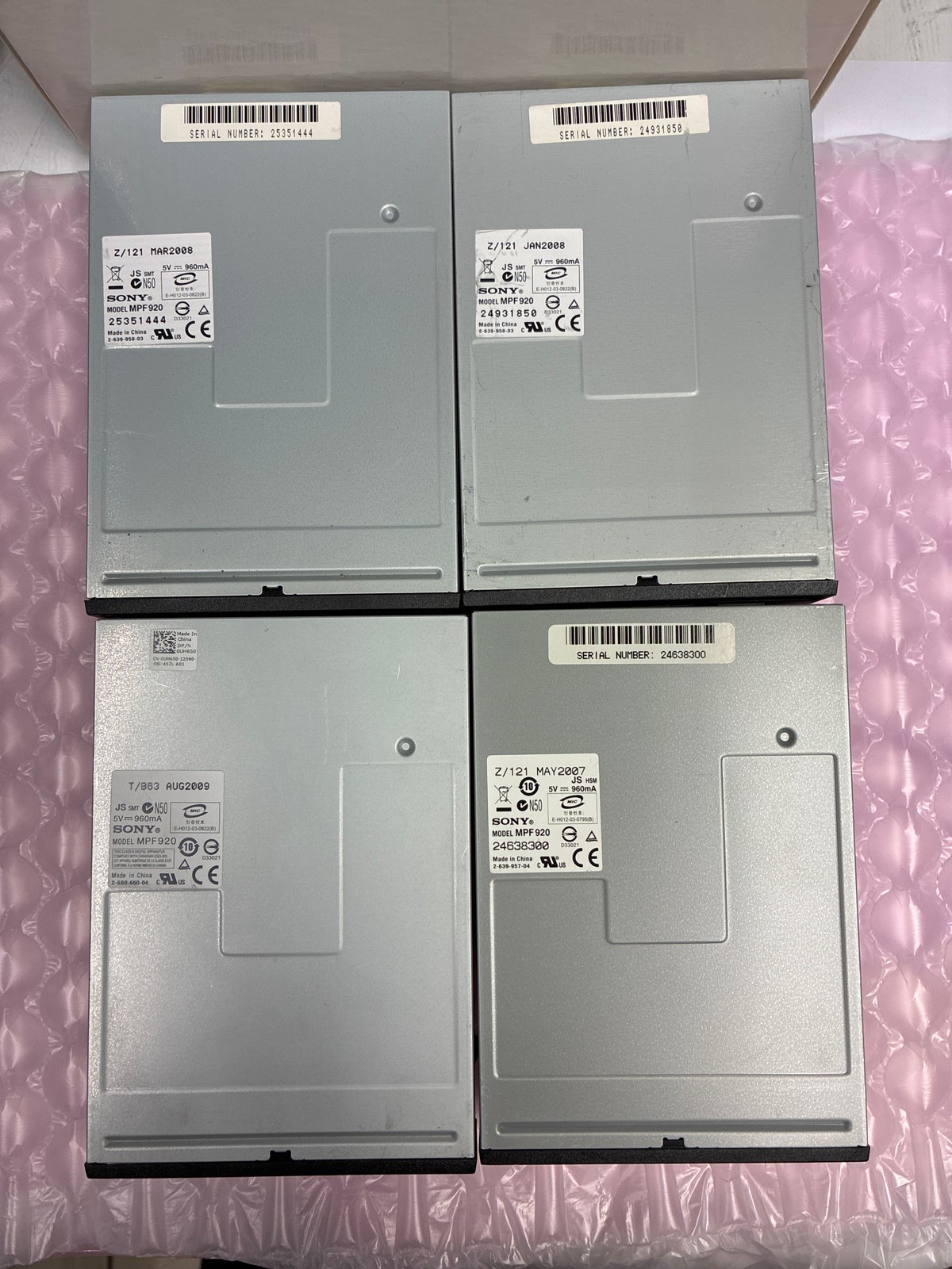 ⚡ Sony MPF920 Internal 3.5" Floppy Disk Drive - Lot of 4, (no face plates)