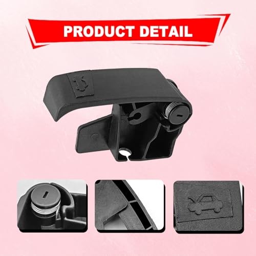 Hood Latch Release Pull Handle ABS Black Replacement for 1995-2007 GMC Cadilac