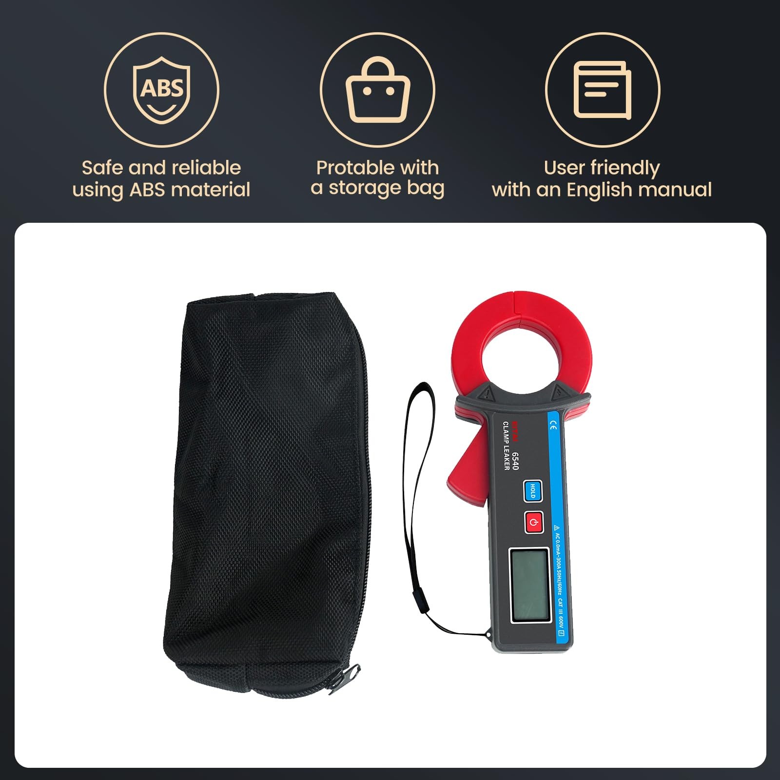 High Precision 6540 Low Current Clamp Meter, 10ÂµA Resolution, 300A Max