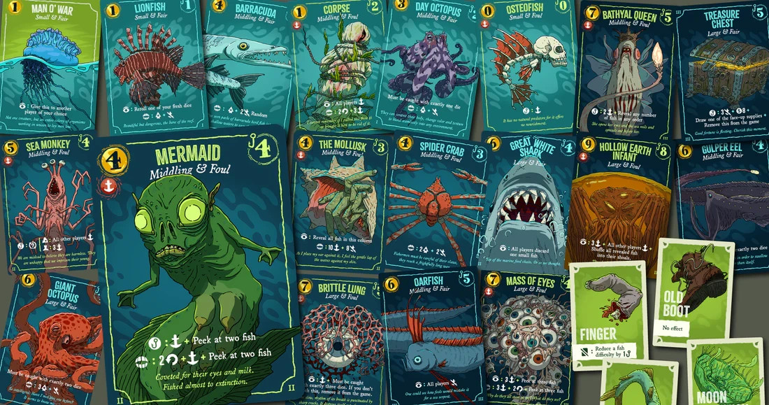 New/Sealed DEEP REGRETS Board Game ... Eldritch Fishing