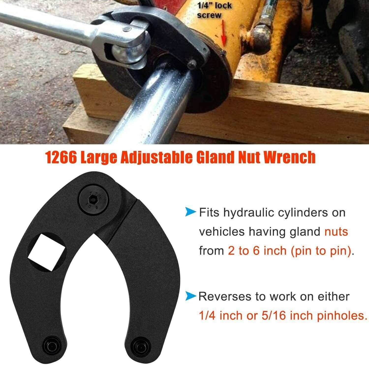 1266 Adjustable Gland Nut Wrench For Case 480E/580/580D/580SE/580 ck/180 Backhoe