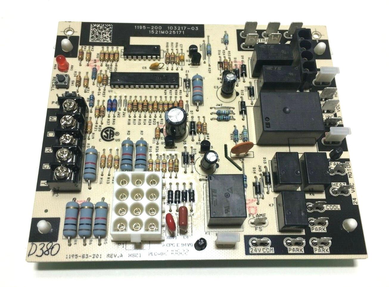 Lennox 1195-200 Furnace Fan Control Circuit Board 103217-03  used #D380