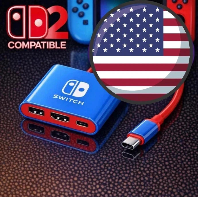HDMI TV Dock For Nintendo Switch 1/2/OLED Docking Replacement Adapter Converter