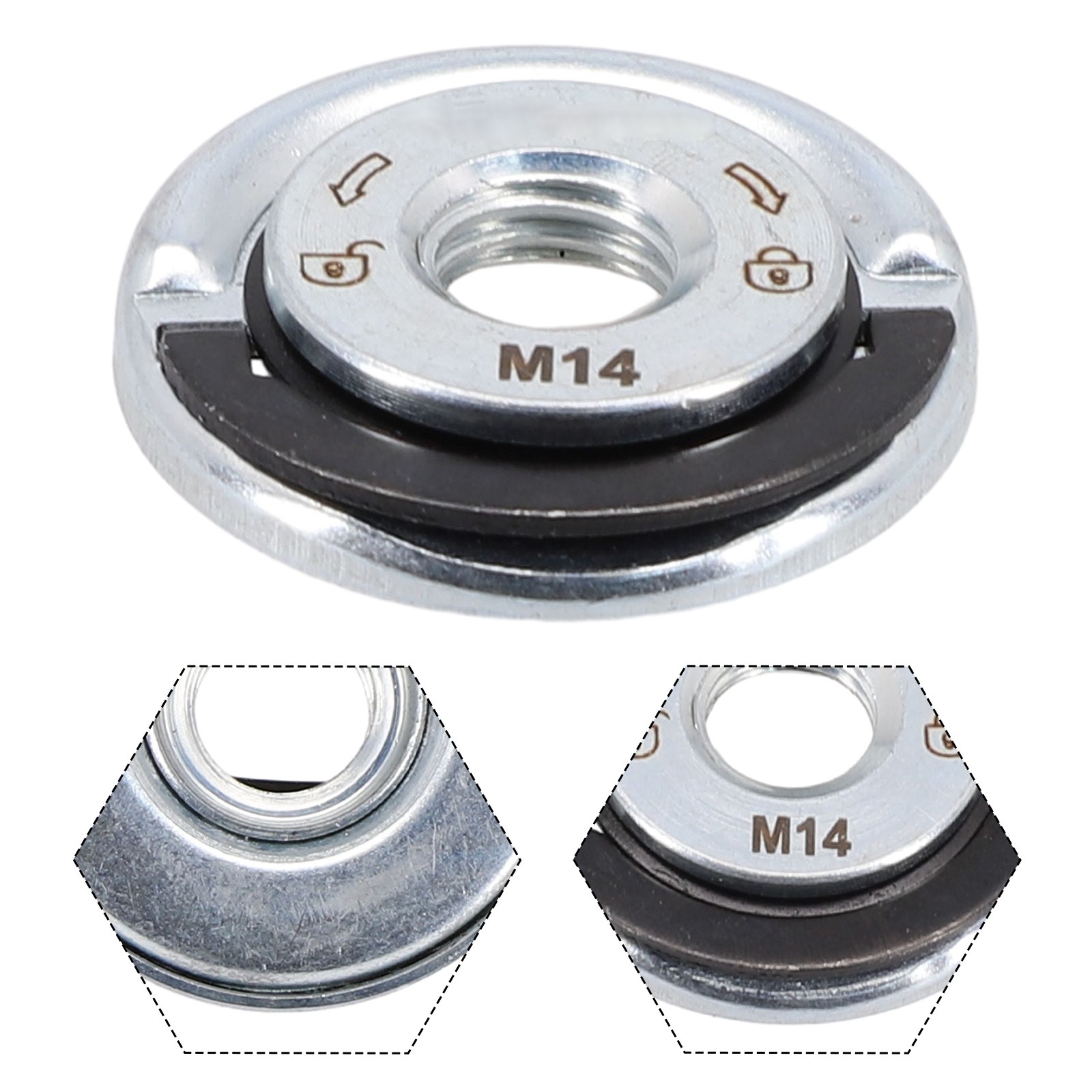 M14 Quick Release Flange Nut & Chuck Plate for Angle Grinder Self-Locking Tool