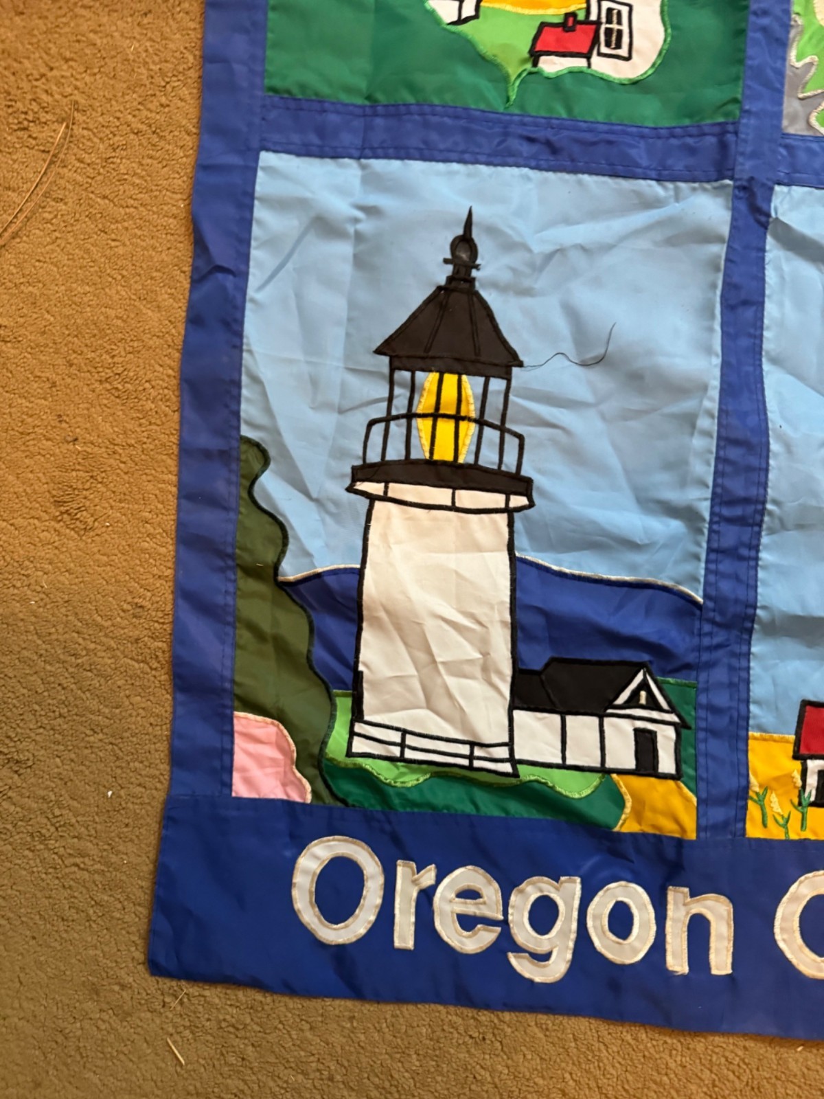Oregon Coast Lighthouses Wall Hanging flag Quilt pattern Art READ