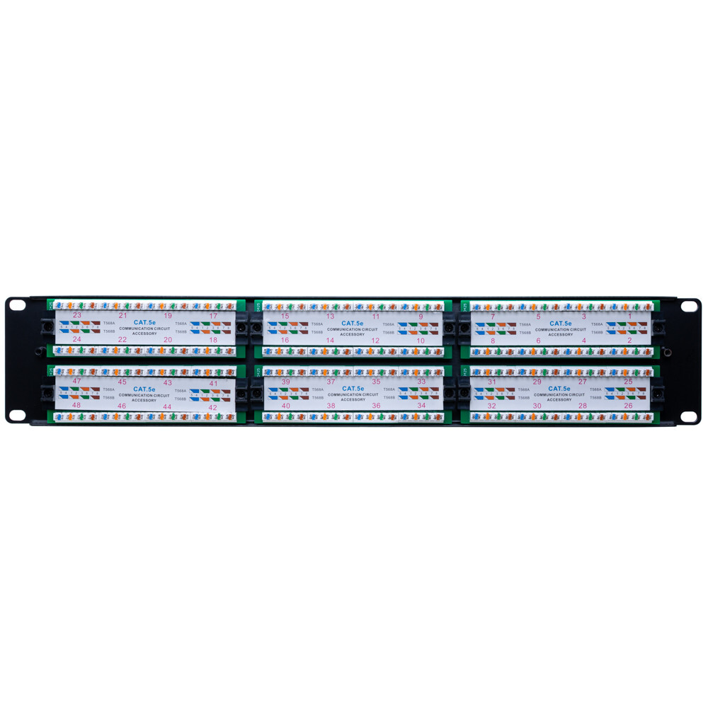 Cat5e 48 Port Patch Panel 110Type 23-26AWG RJ45 Ethernet LAN Network Rack Mount