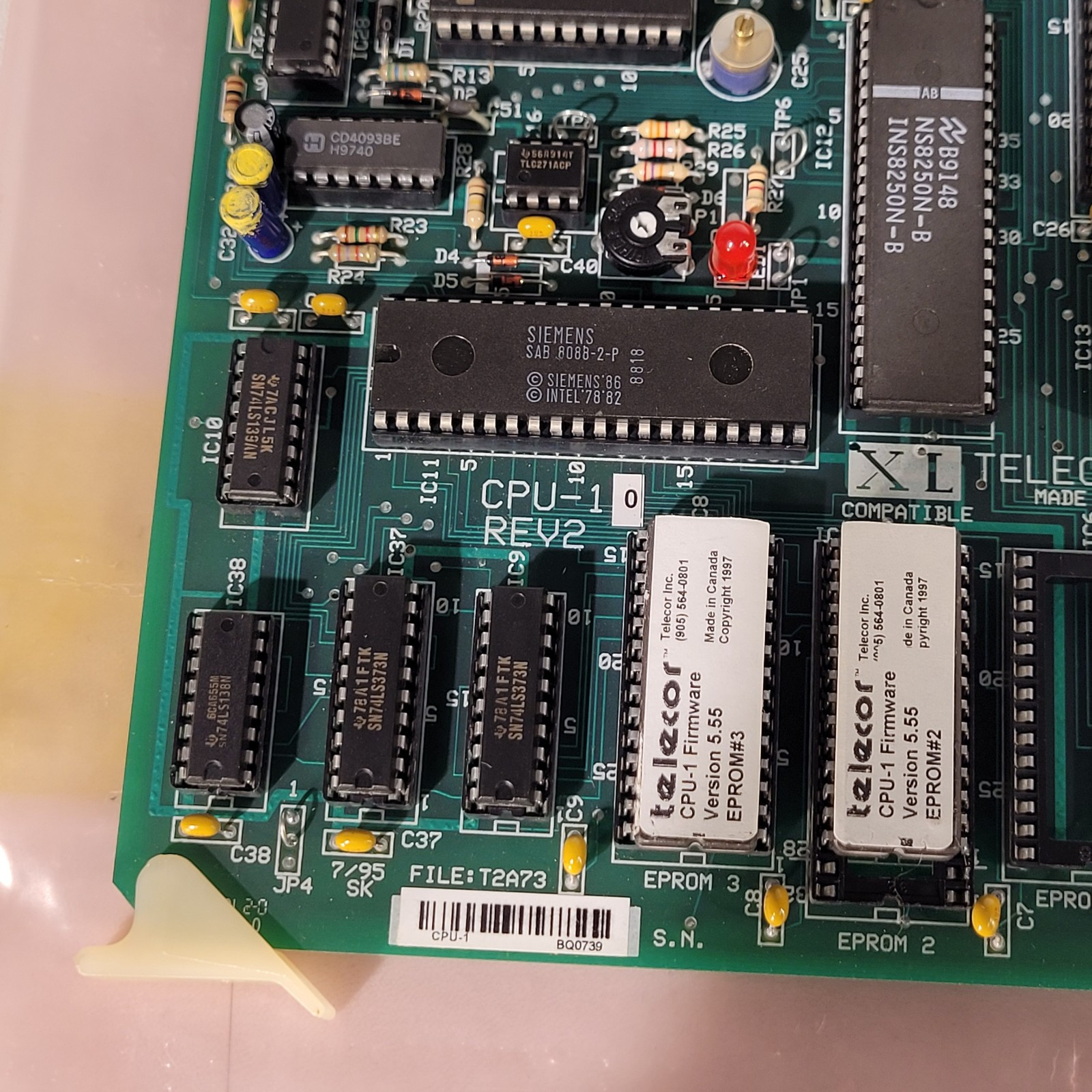 Telecor CPU-1 Rev 2 Plug In Module XL Compatible File T2A73 Control Board