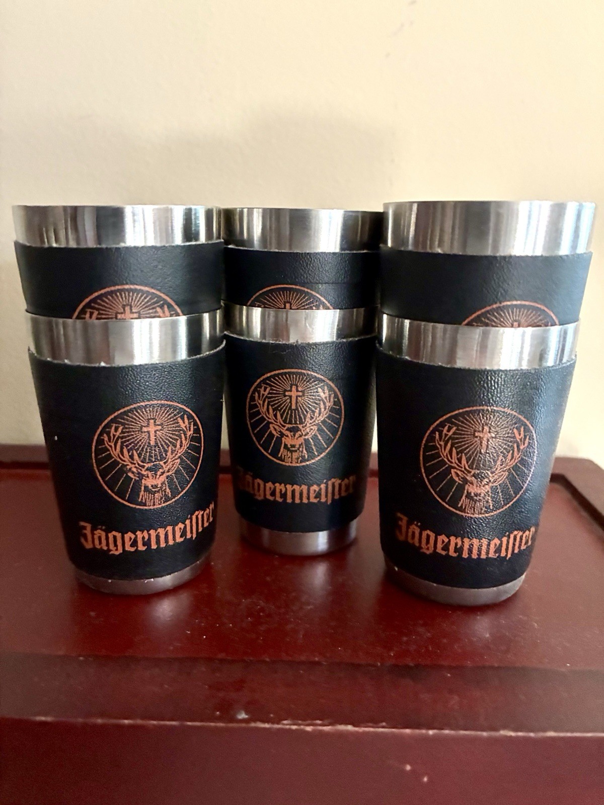 Retro 90s Jägermeister Stainless Steel Shot Glasses (Set Of 6)