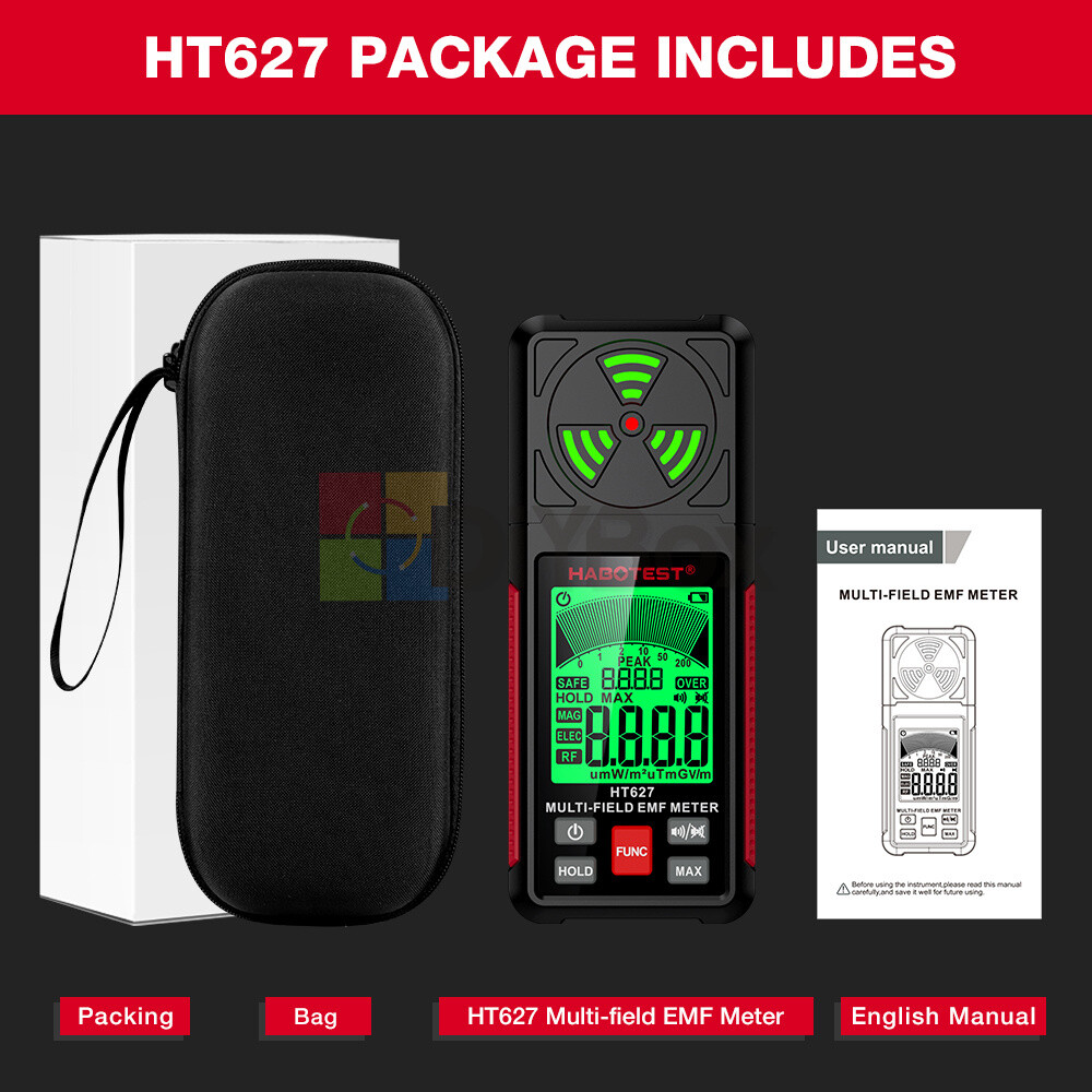 HABOTEST Radiation Detector EMF Meter HT627 Digital Electromagnetic Frequency