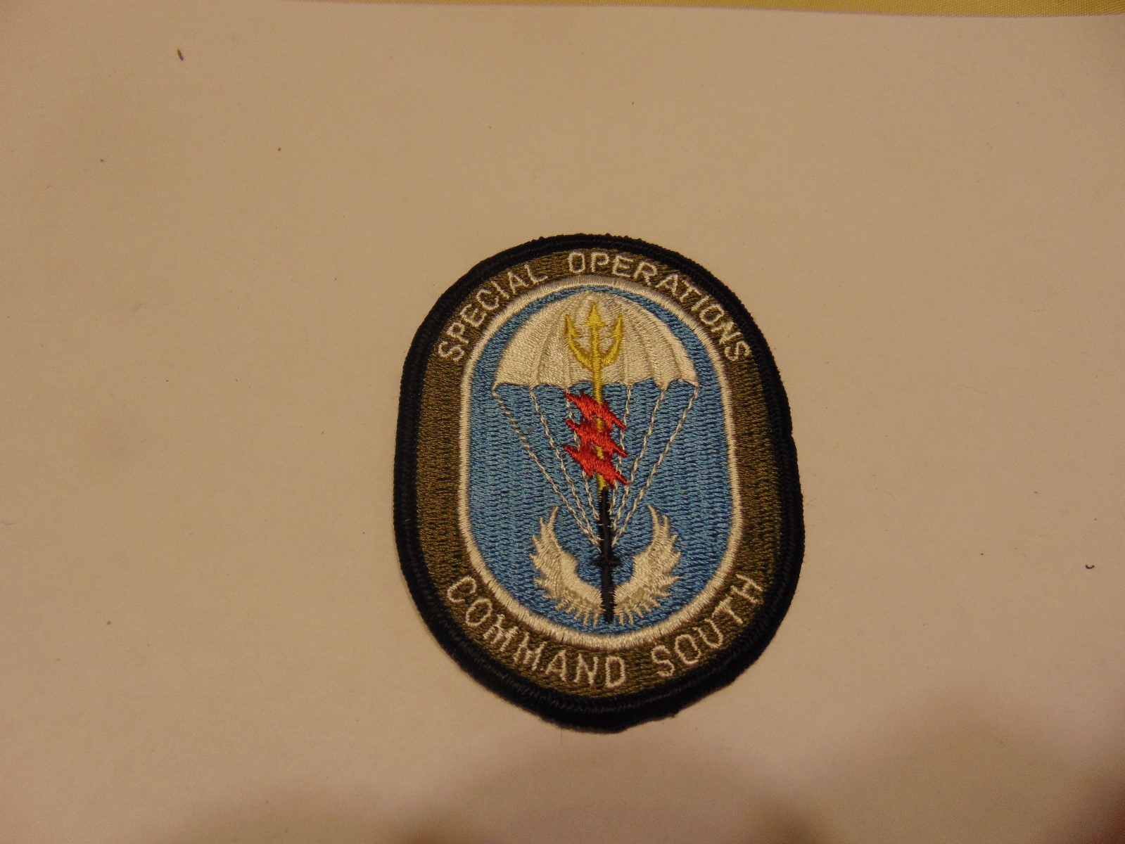MILITARY PATCH SPECIAL OPERATIONS COMMAND SOUTH (OLDER) SEW ON