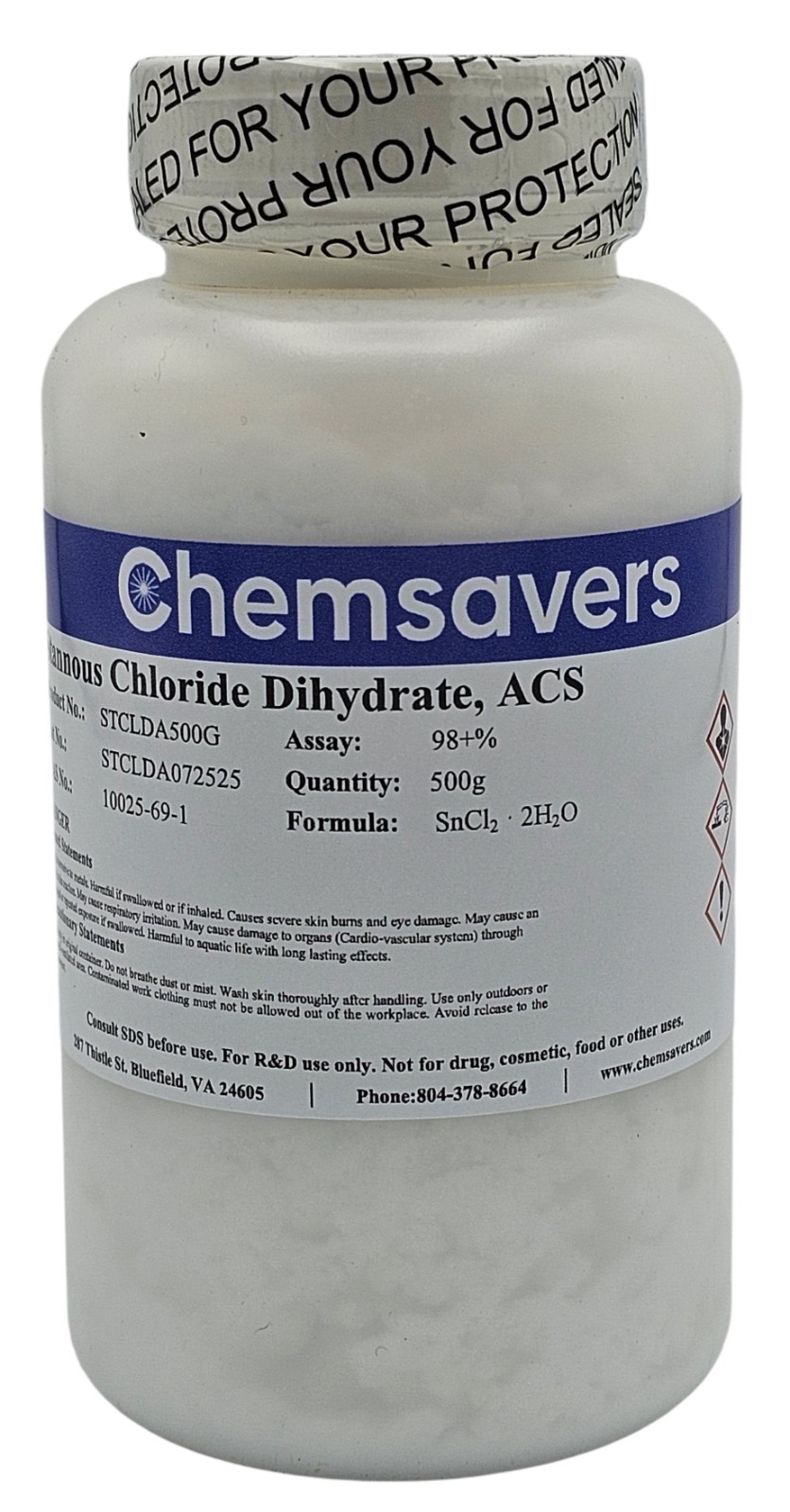 Stannous Chloride Dihydrate, ACS, 98+%, 500g