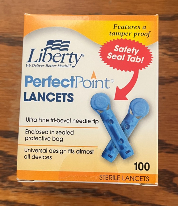 Lancets LIBERTY MEDICAL Perfect Point 1 Box of 100  Brand New & Sealed