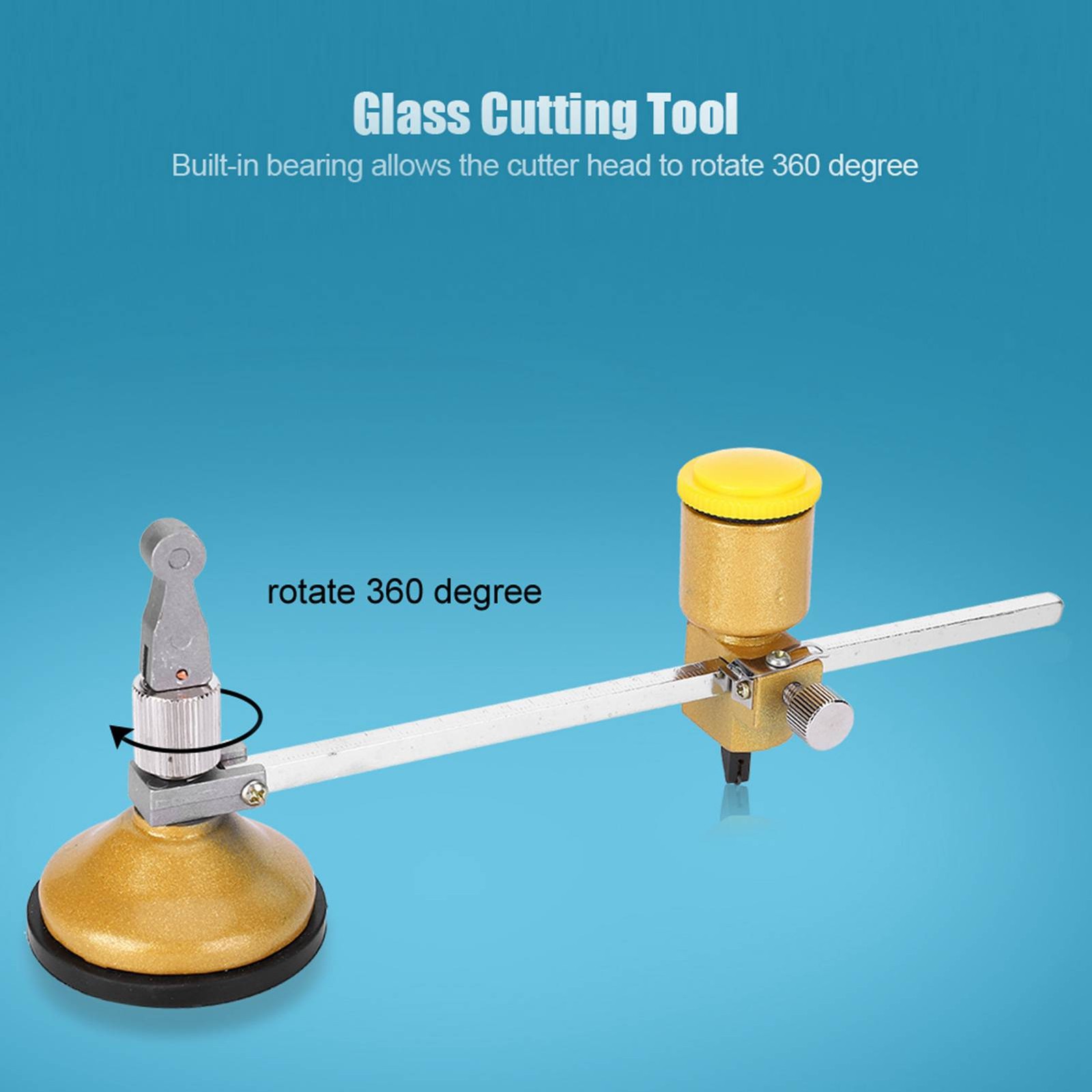 Glass Cutter Tool Circular Cutting Tool 360° Rotation Glass Circle