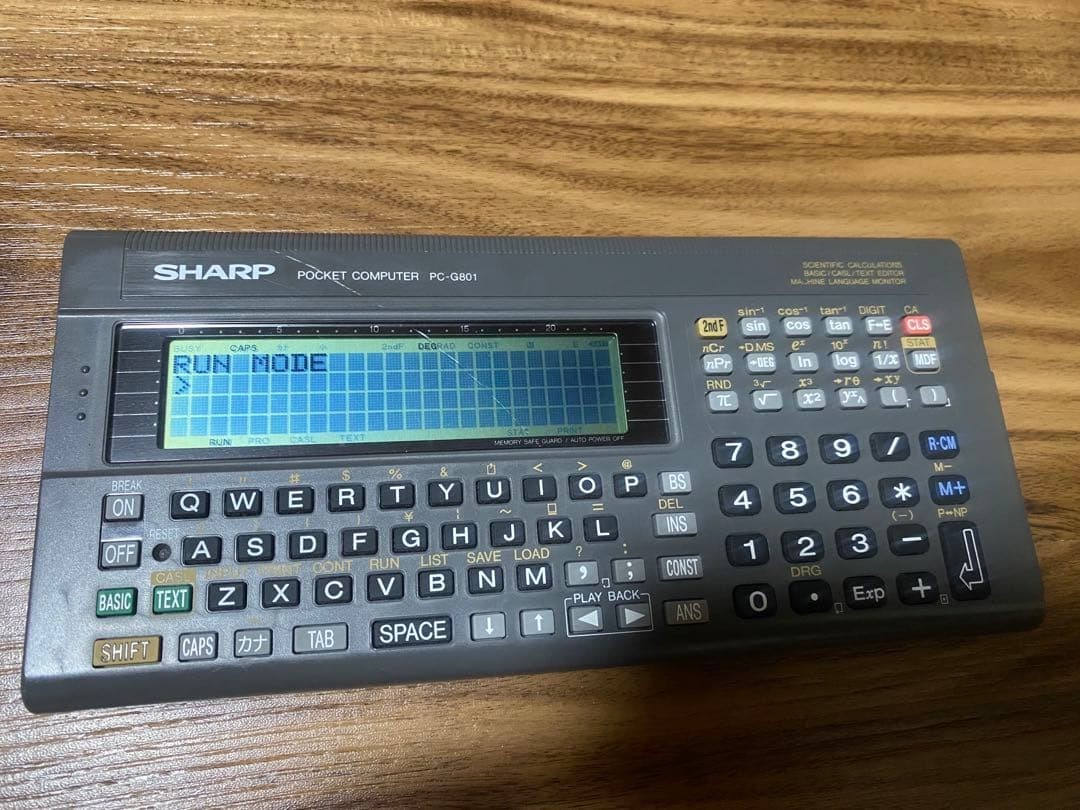 SHARP PC-G801 Pocket Computer BASIC LCD Tested Working Manual Collector