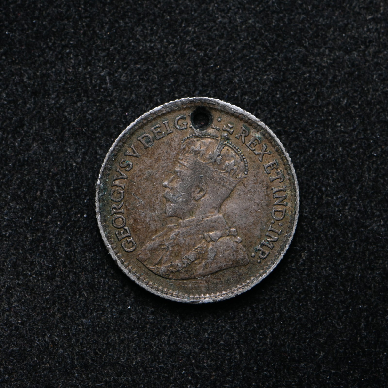 1920 Canada Five Cent Silver .800 Old Hole (bb19055)