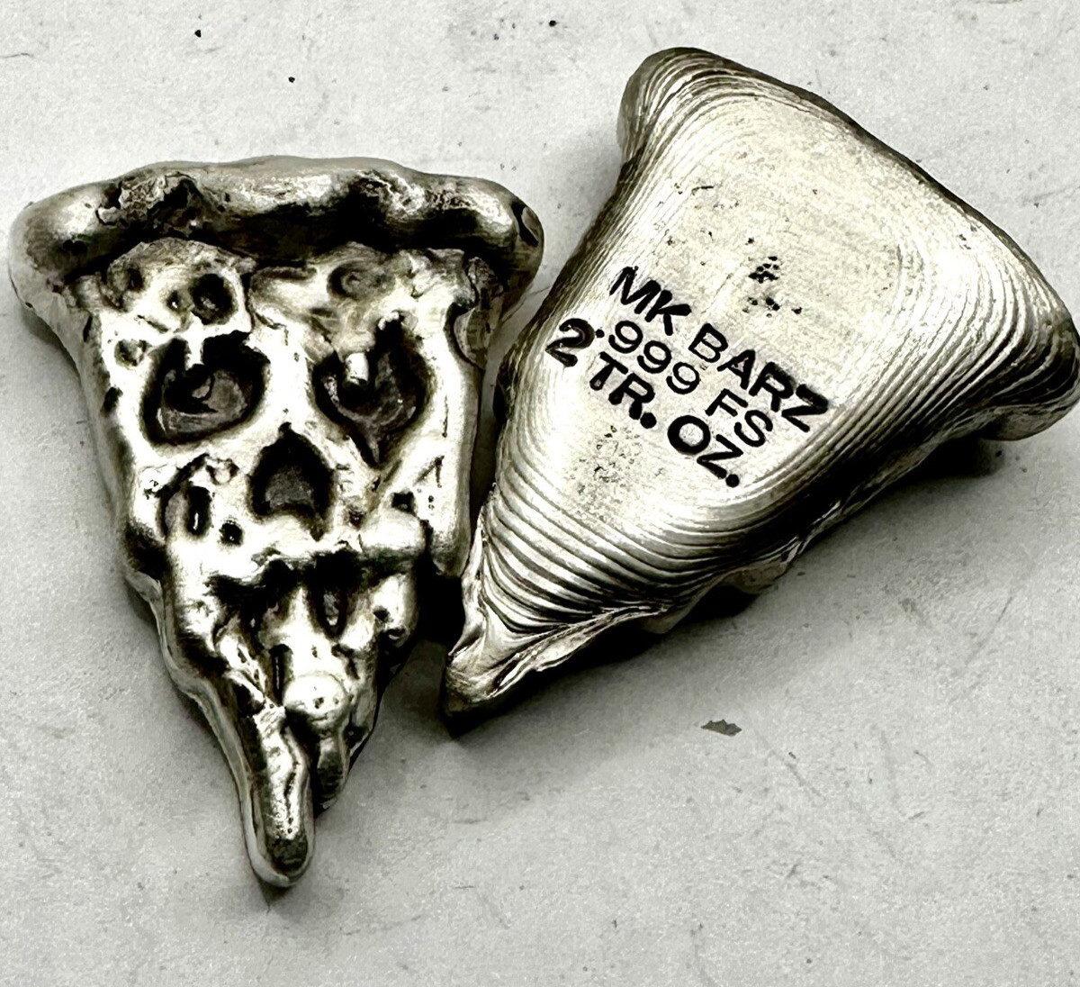 2 Troy Oz MK BarZ "Pizza Face "  .999 FS