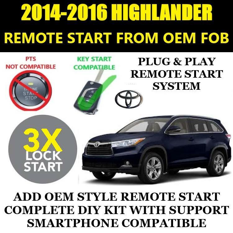 Plug & Play Remote Start 2016 TOYOTA HIGHLANDER Key Start