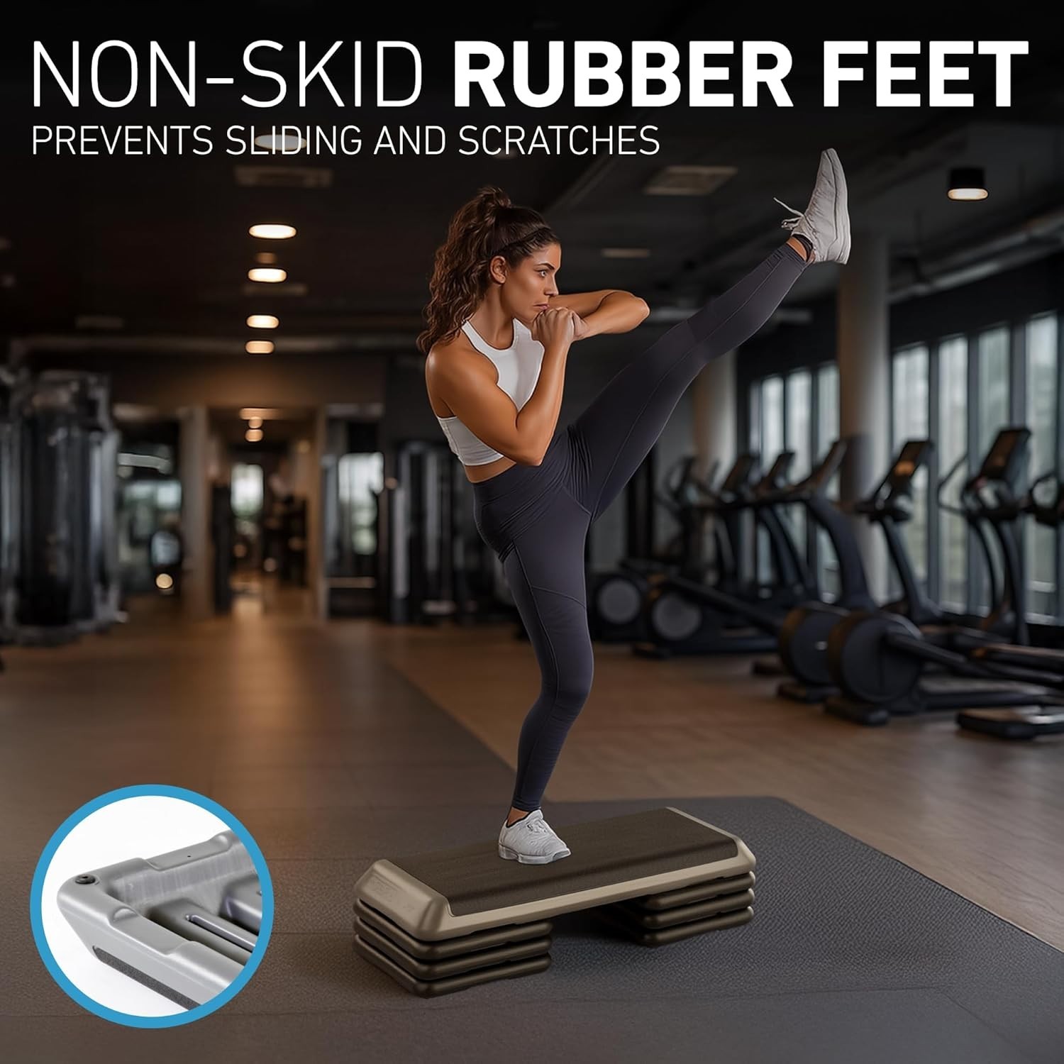 Step Exercise Platform with 4 Stackable Risers