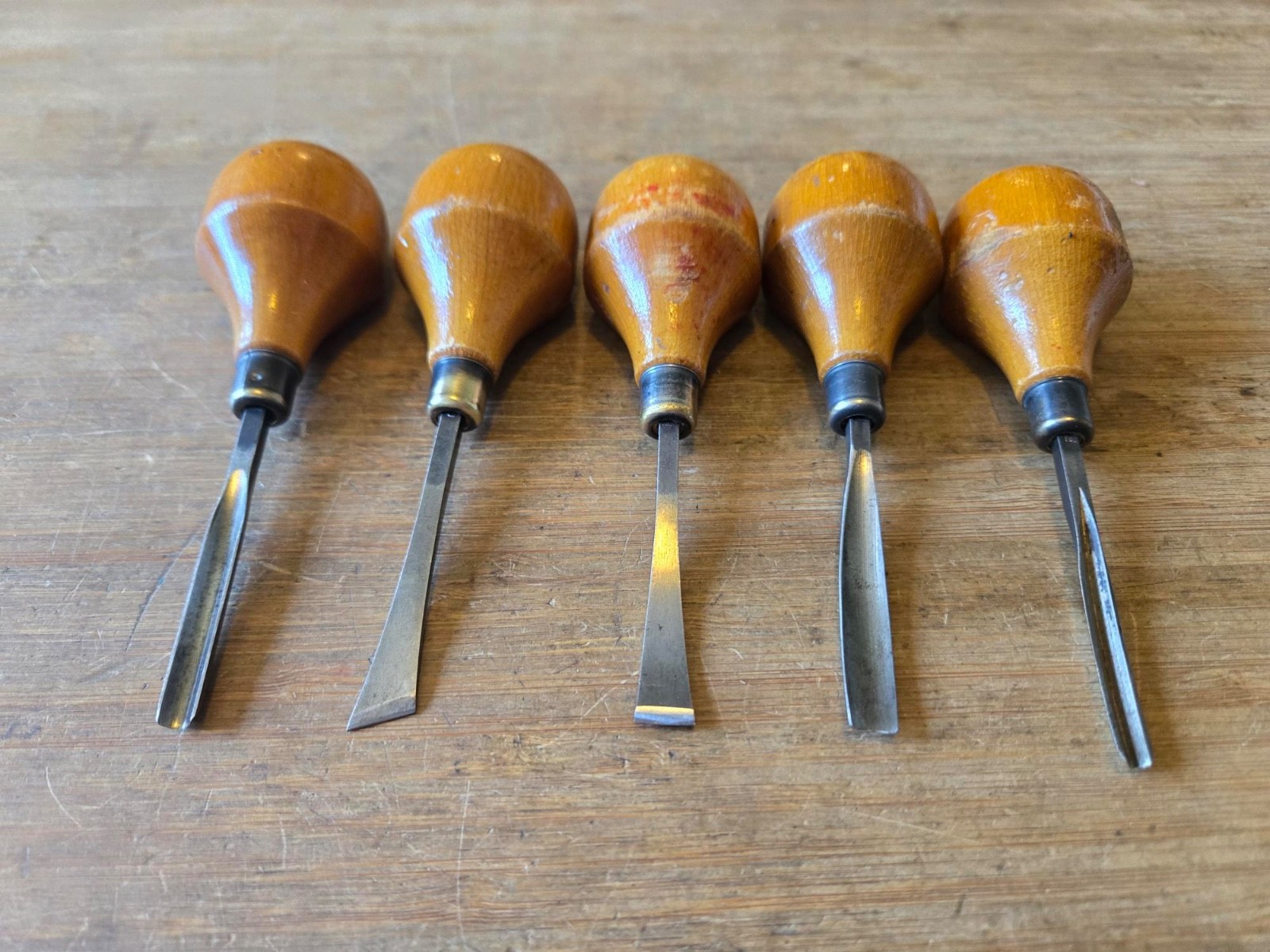 Vintage Millers Falls No.107 Wood Carving Chisels USA