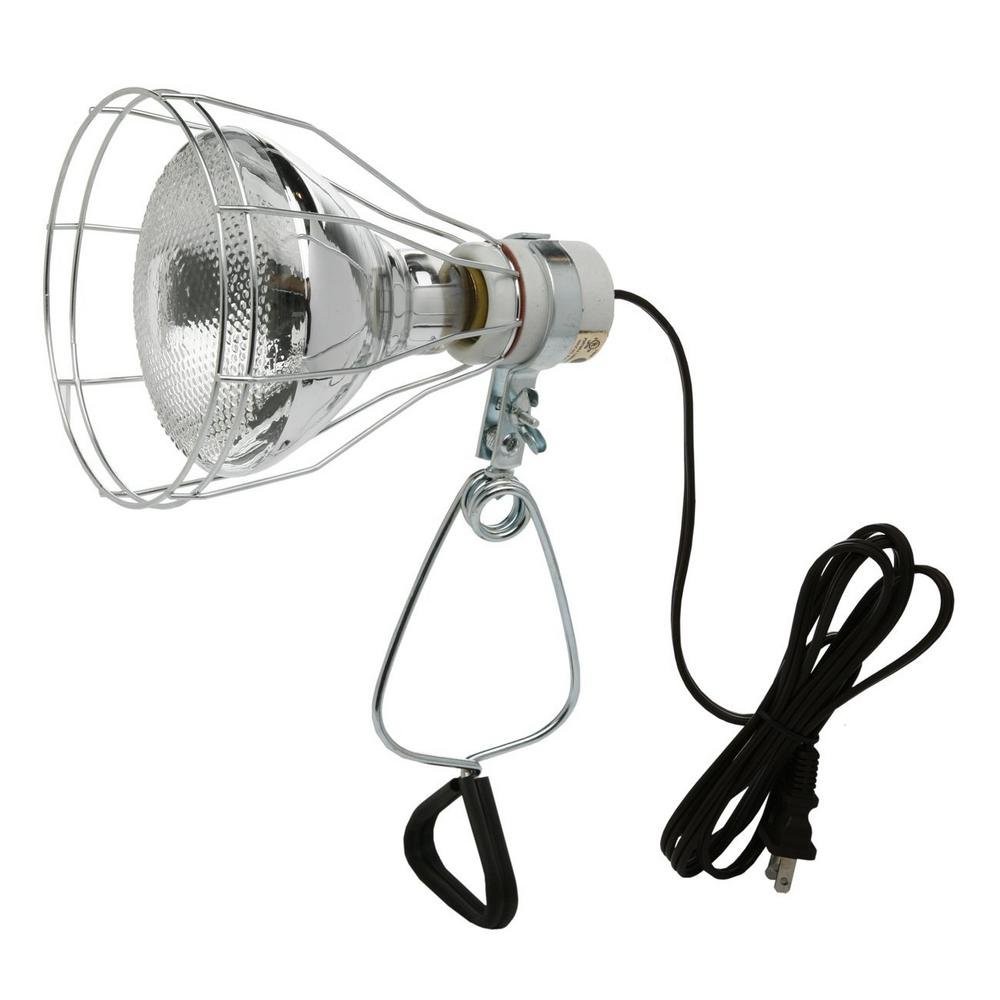 Woods 0324 18/2 Gauge Brooder and 150-Watt Heat Lamp with Wire Grill Clamp,
