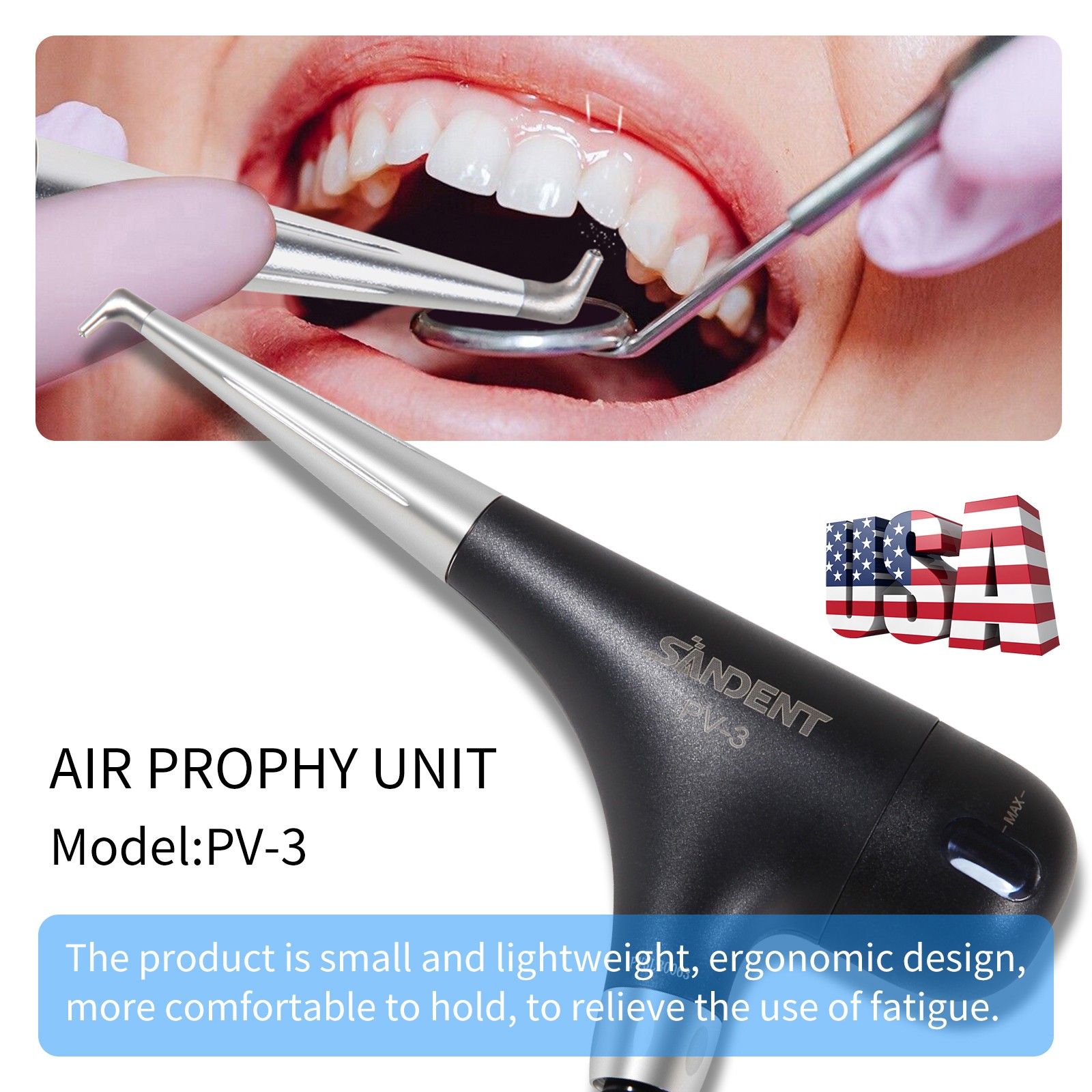Dental dentist use Dental Jet Air prophy Polisher polishing Handpiece 4 Hole Bla