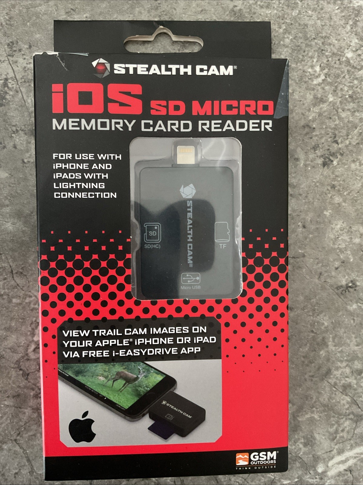 Stealth Cam SD Card Reader for iOS Devices Apple iPhone iPad w/ MicroSD Adapter